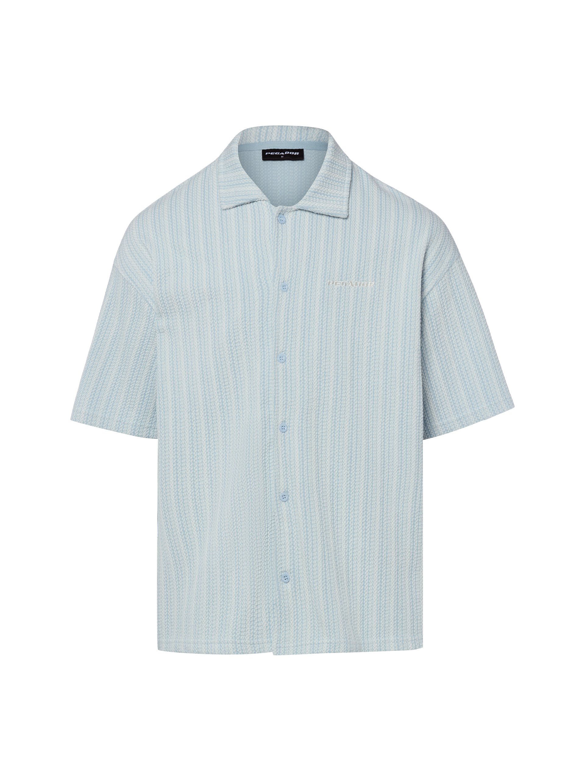 PEGADOR koszula z krótkim rękawem Mężczyźni Modern Fit Bawełna (100%) niebieski