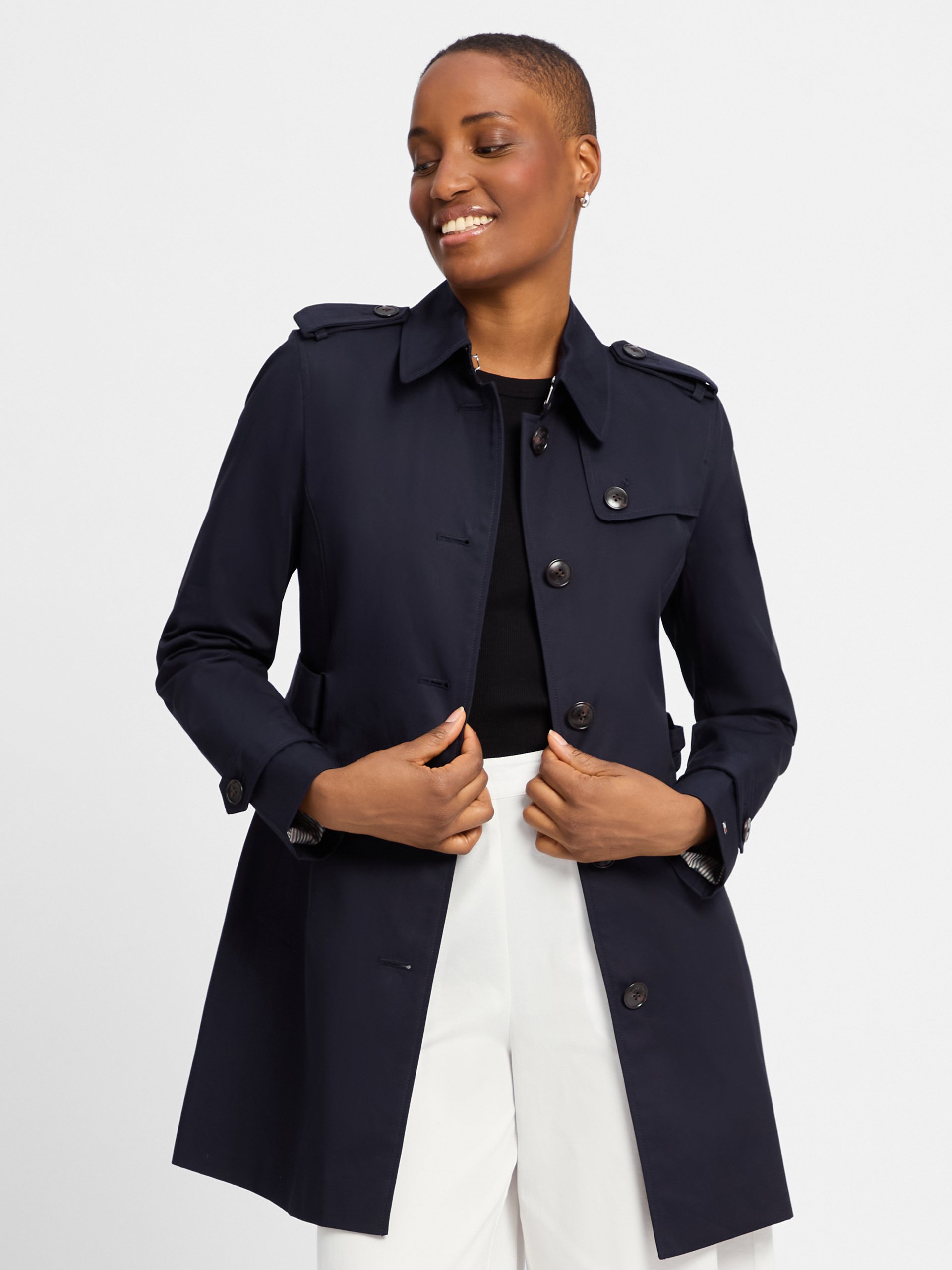 Tommy Hilfiger Płaszcz Kobiety Bawełna niebieski