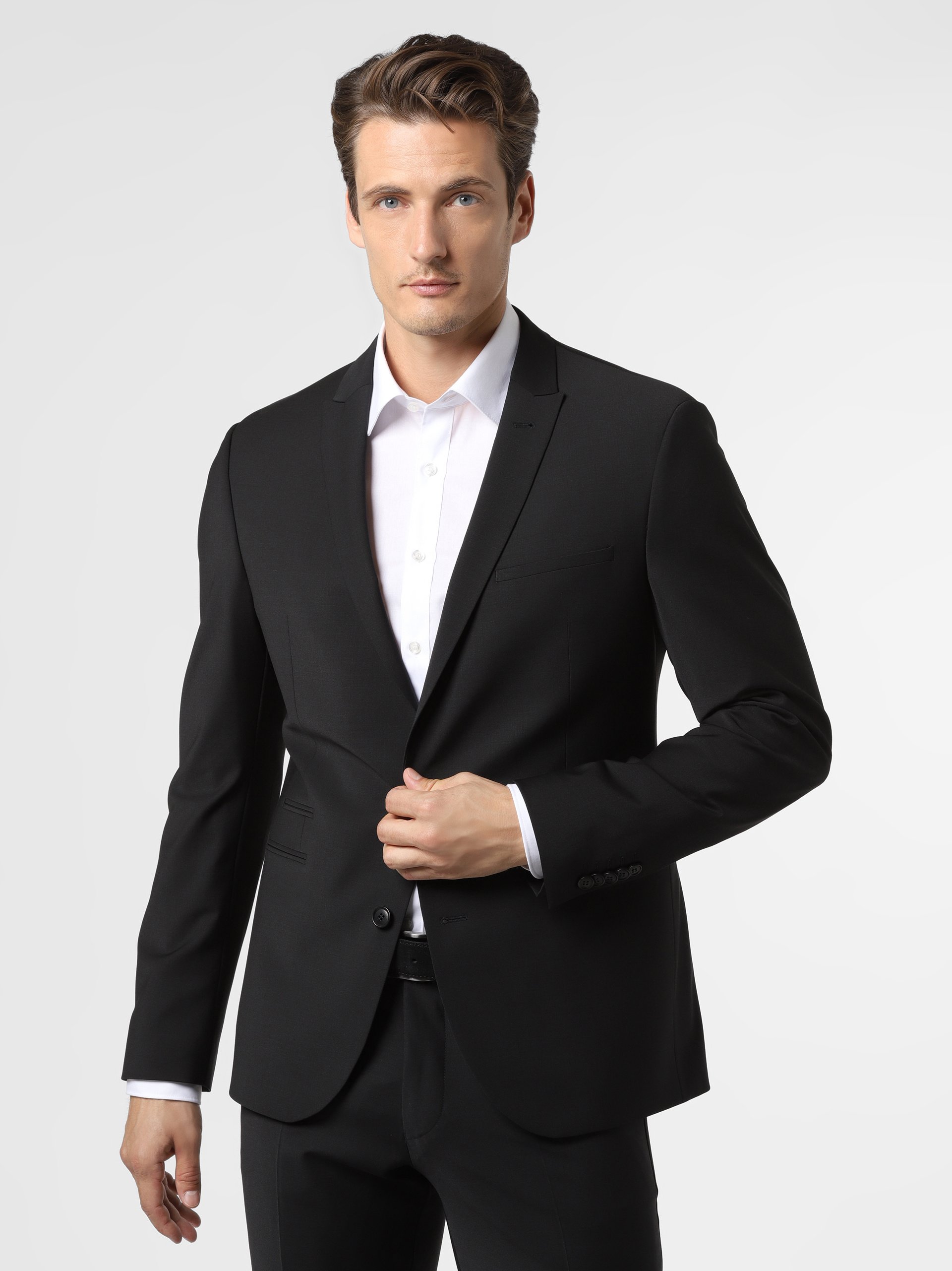 Drykorn marynarka od garnituru modułowego Mężczyźni Slim Fit czarny