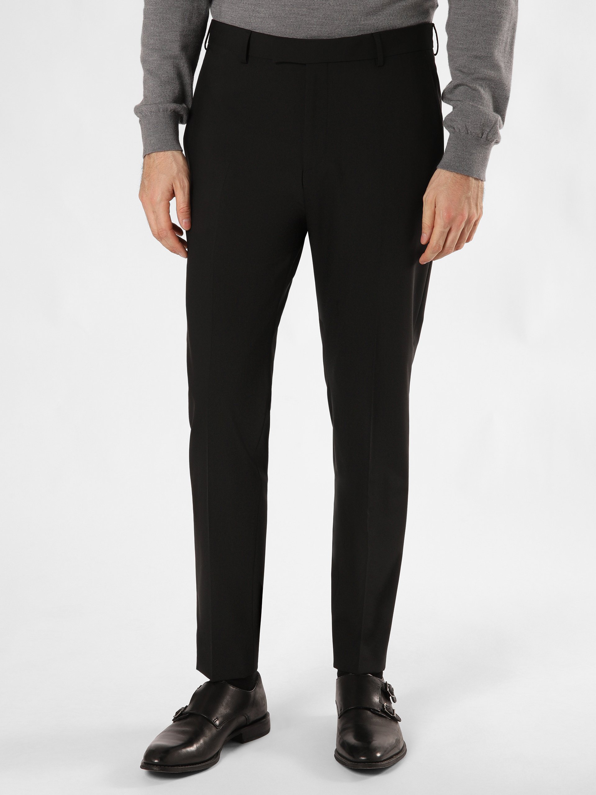 Strellson spodnie od garnituru modułowego Mężczyźni Slim Fit Sztuczne włókno czarny
