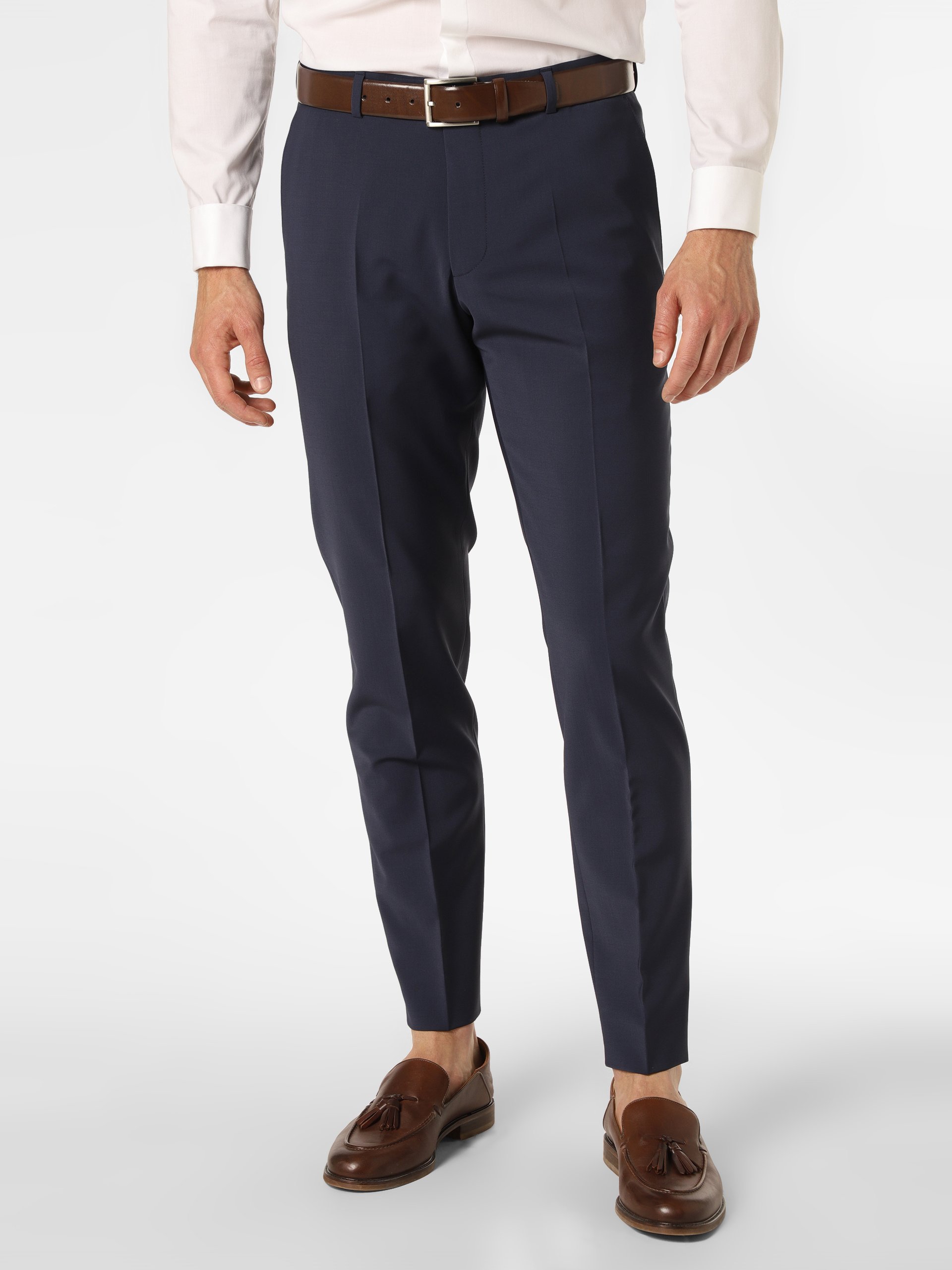 Strellson spodnie od garnituru modułowego Mężczyźni Super Slim Fit Sztuczne włókno niebieski