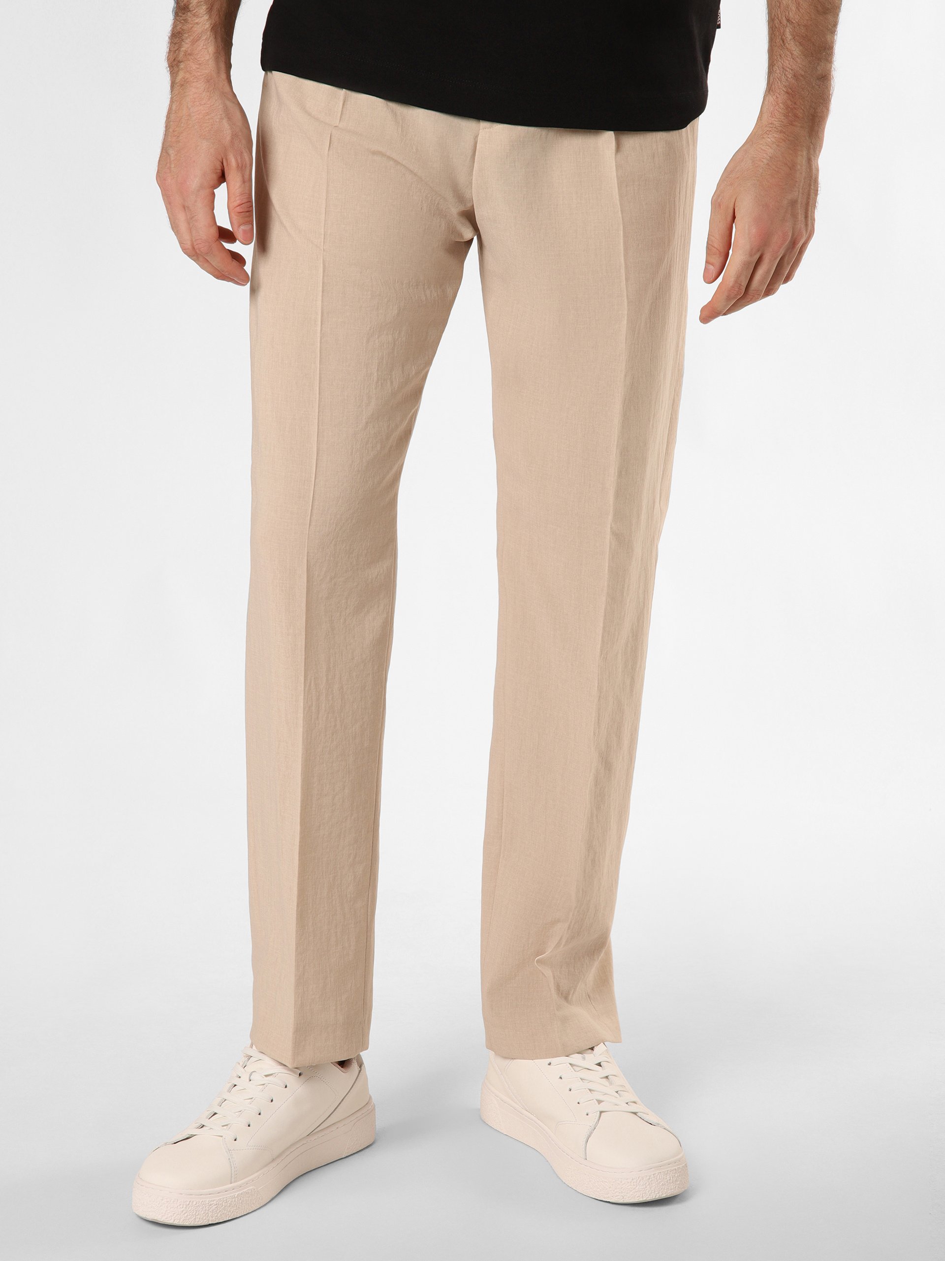 HUGO Spodnie - Teagan242X_WG Mężczyźni Modern Fit beżowy