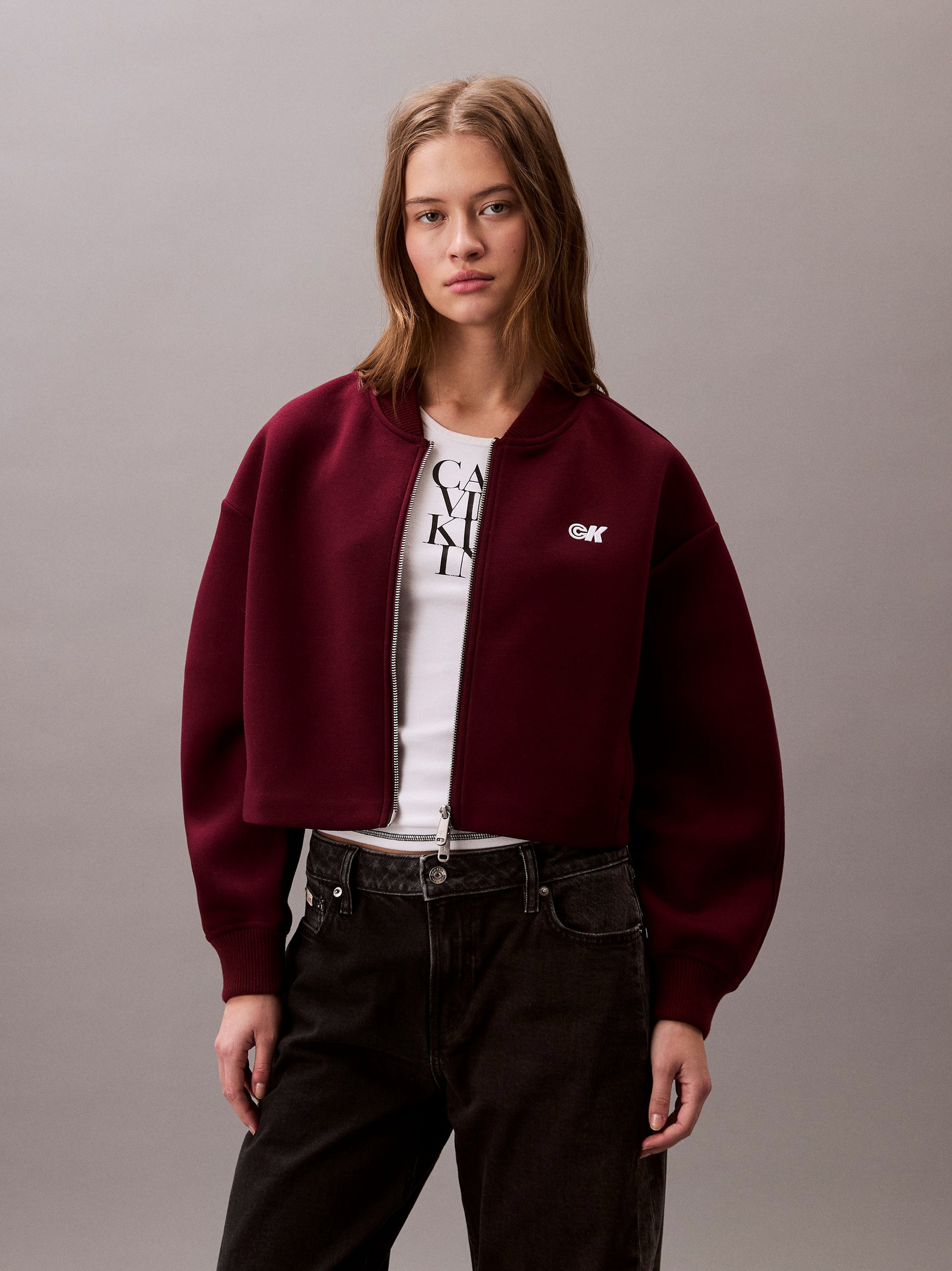 Calvin Klein Jeans kurtka dresowa Kobiety Sztuczne włókno czerwony