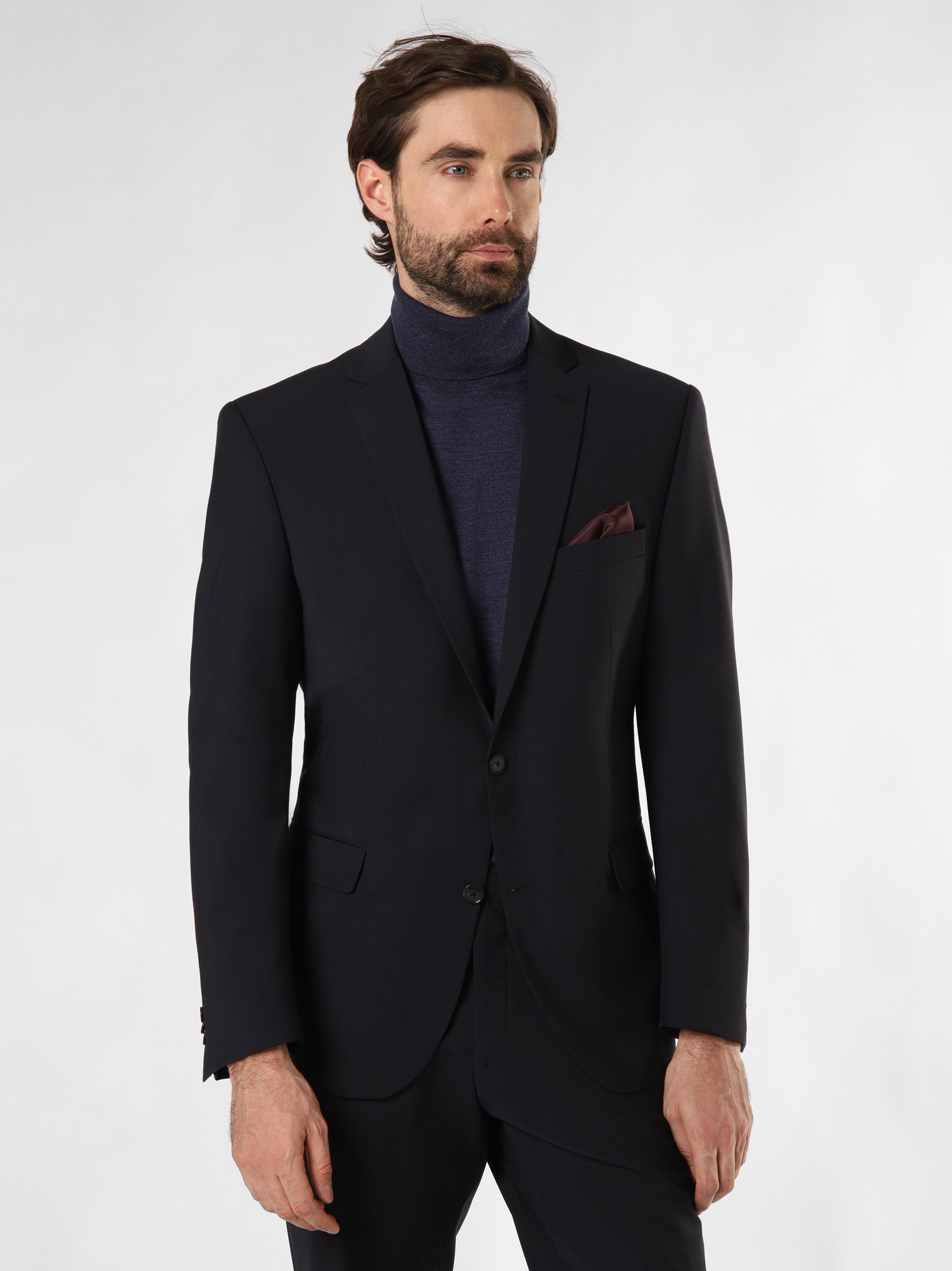 Finshley & Harding kurtka modułowa - Brad Mężczyźni Regular Fit Wełna niebieski