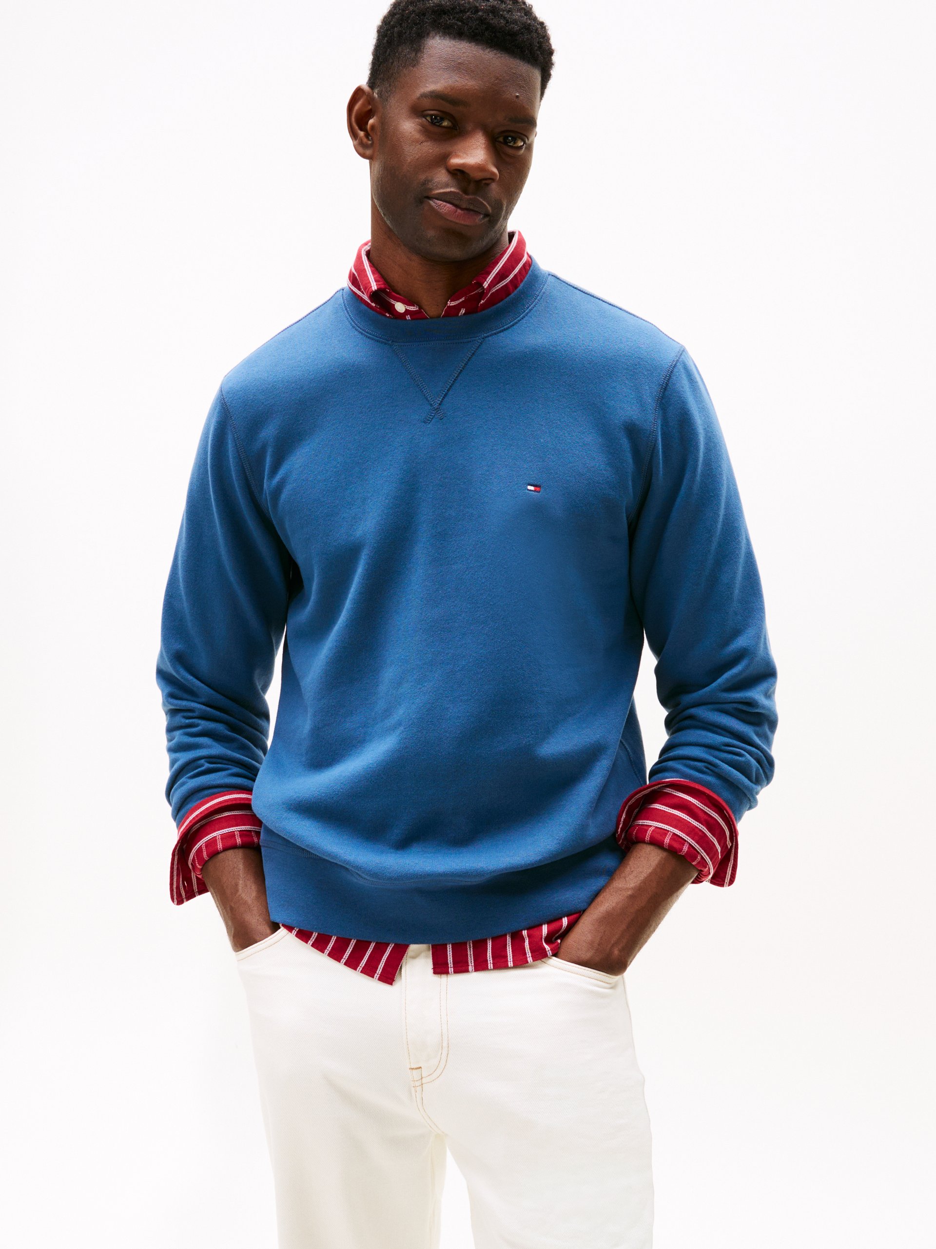 Tommy Hilfiger Bluza Mężczyźni Materiał dresowy niebieski