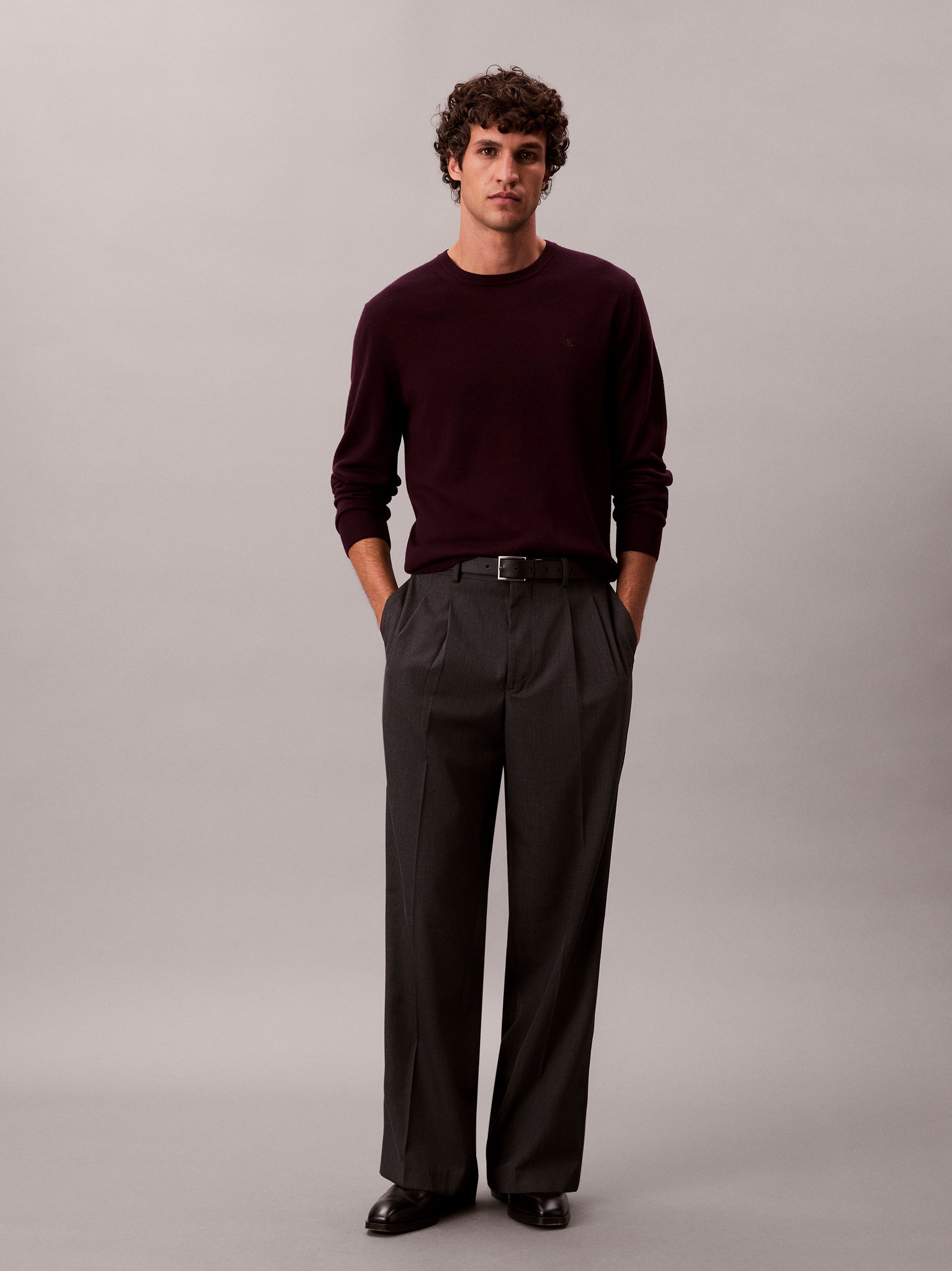Calvin Klein wełniany sweter Mężczyźni czerwony