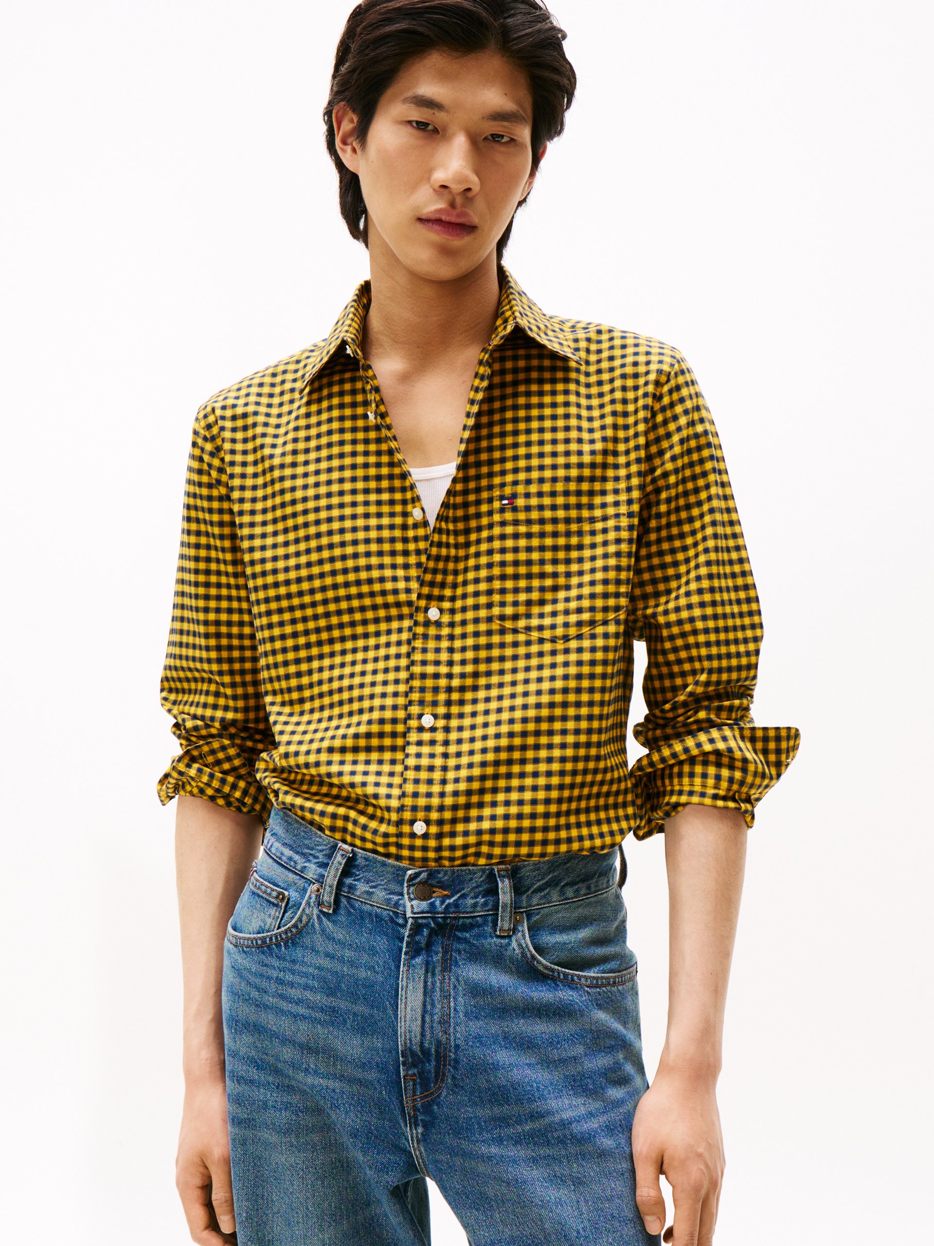 Tommy Hilfiger koszula casual Mężczyźni Regular Fit Bawełna żółty|czarny