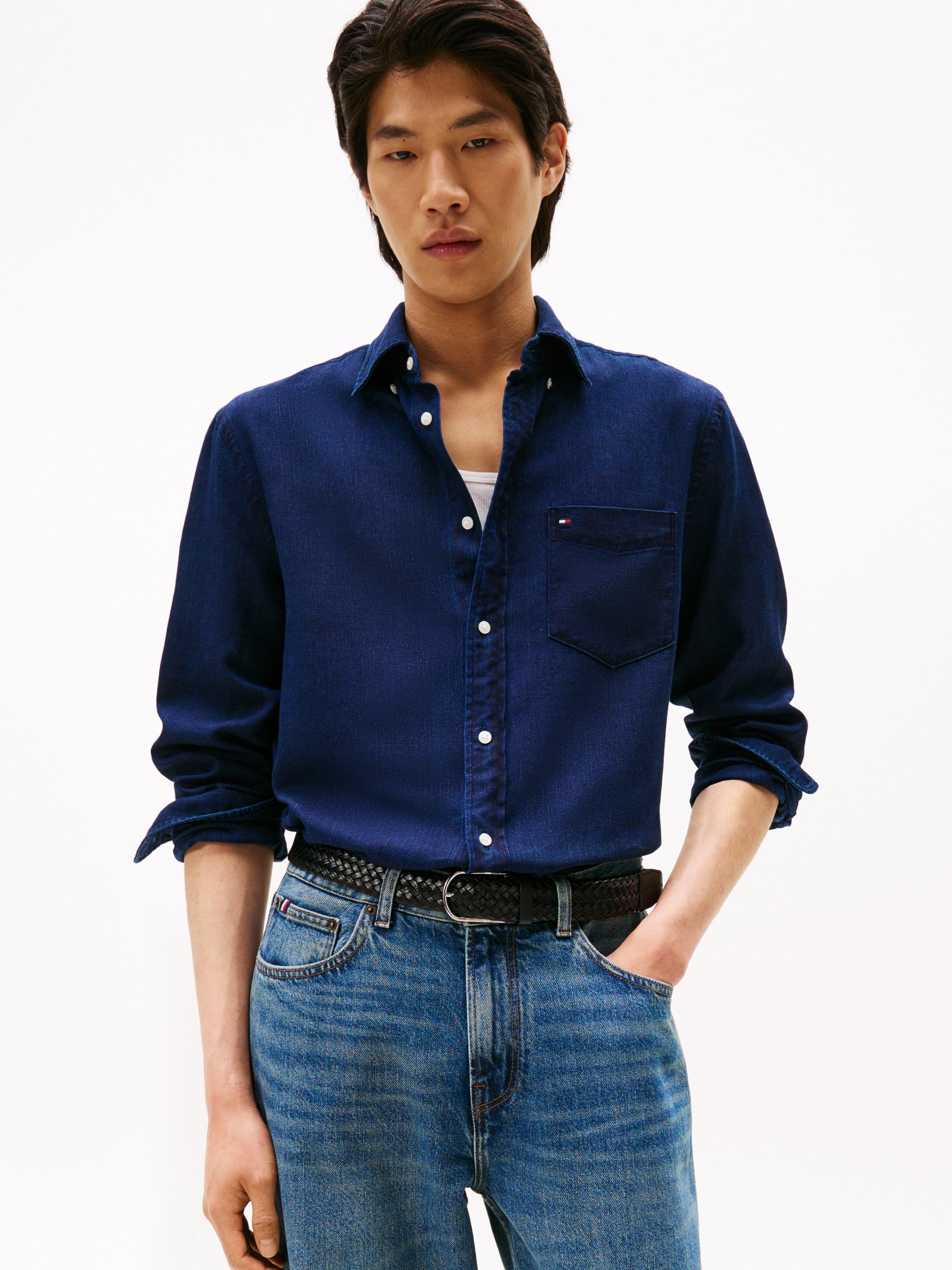 Tommy Hilfiger koszula casual Mężczyźni Regular Fit Bawełna niebieski