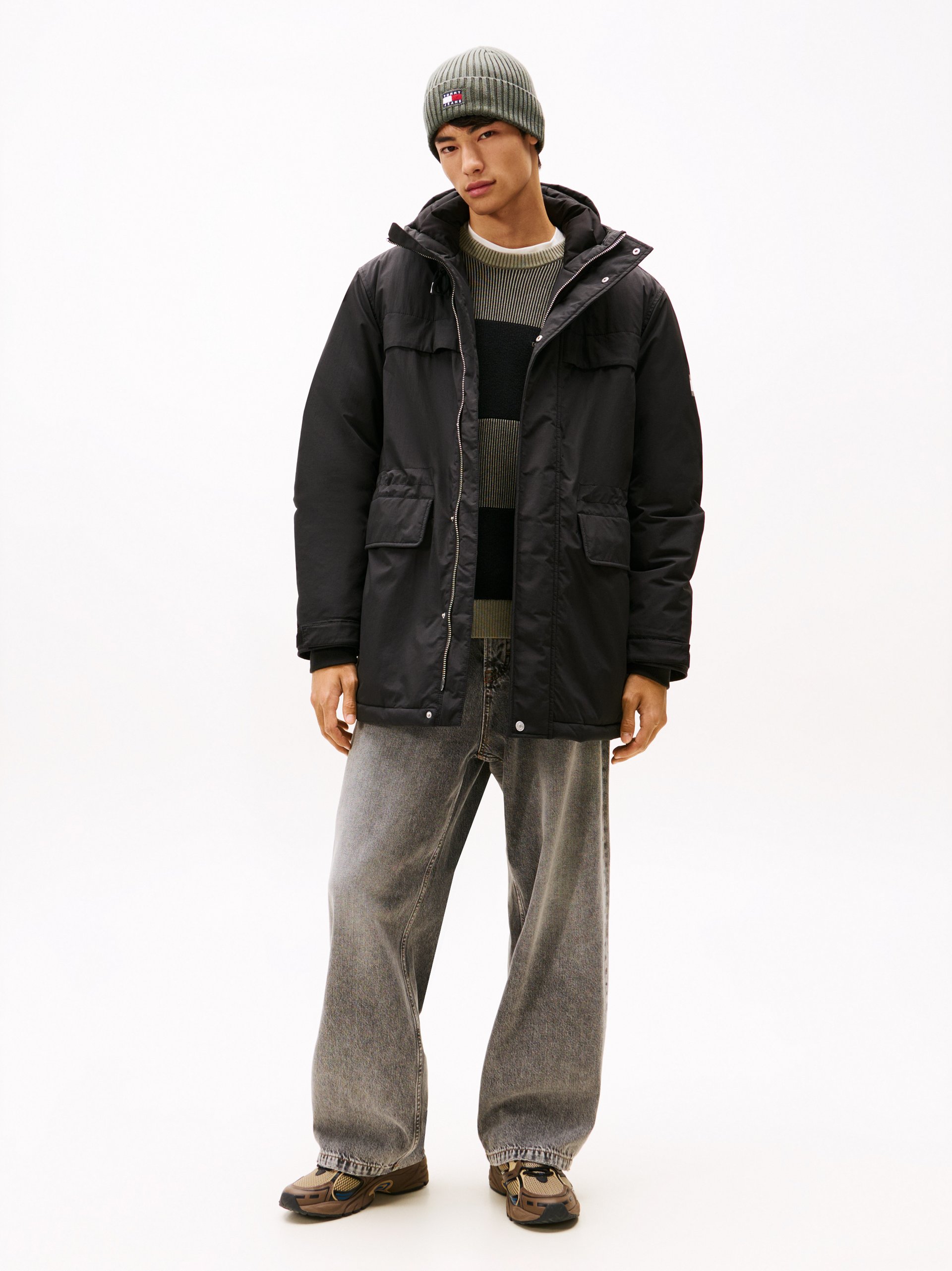 Tommy Jeans Parka Mężczyźni czarny
