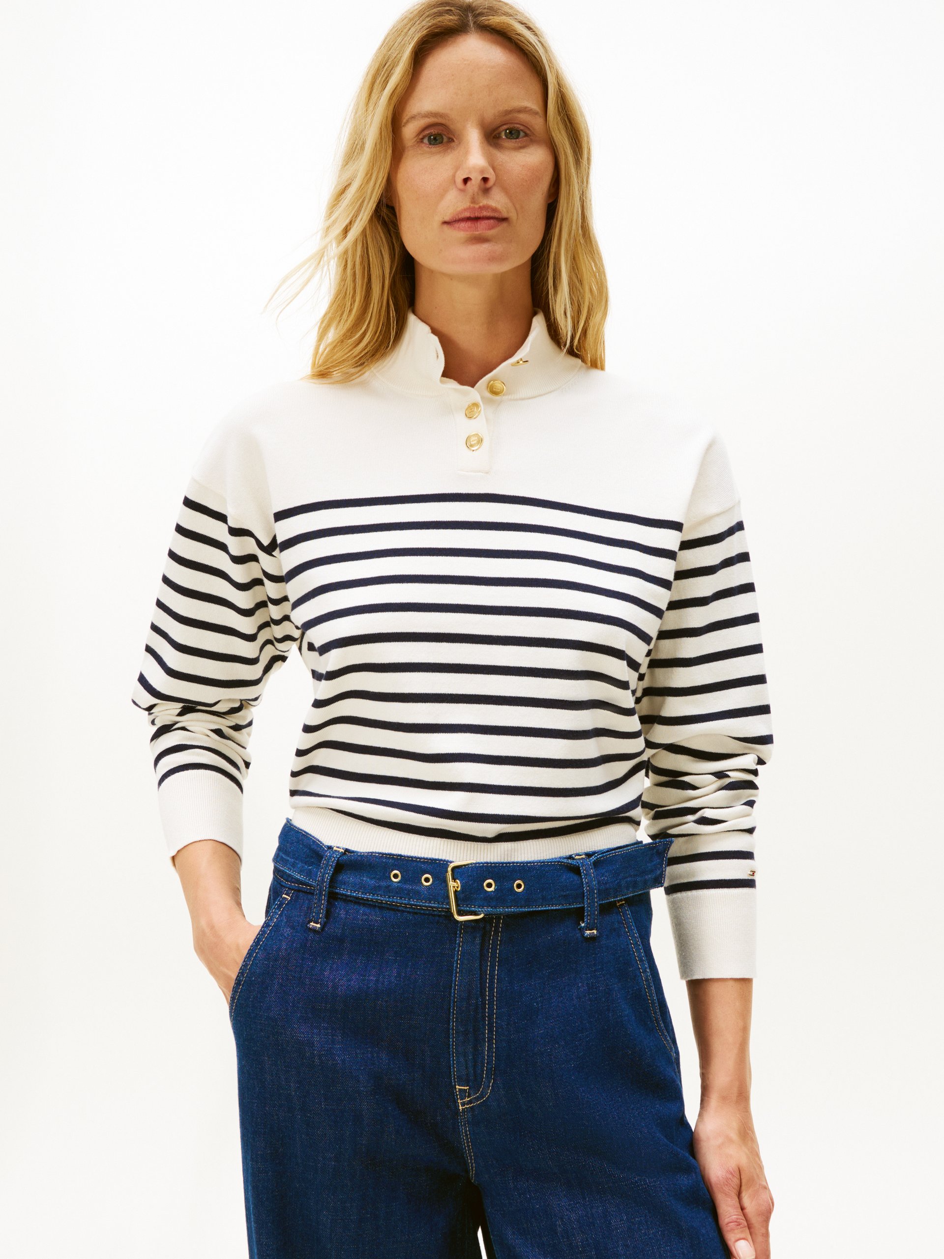 Tommy Hilfiger Sweter z dzianiny Kobiety biały|niebieski