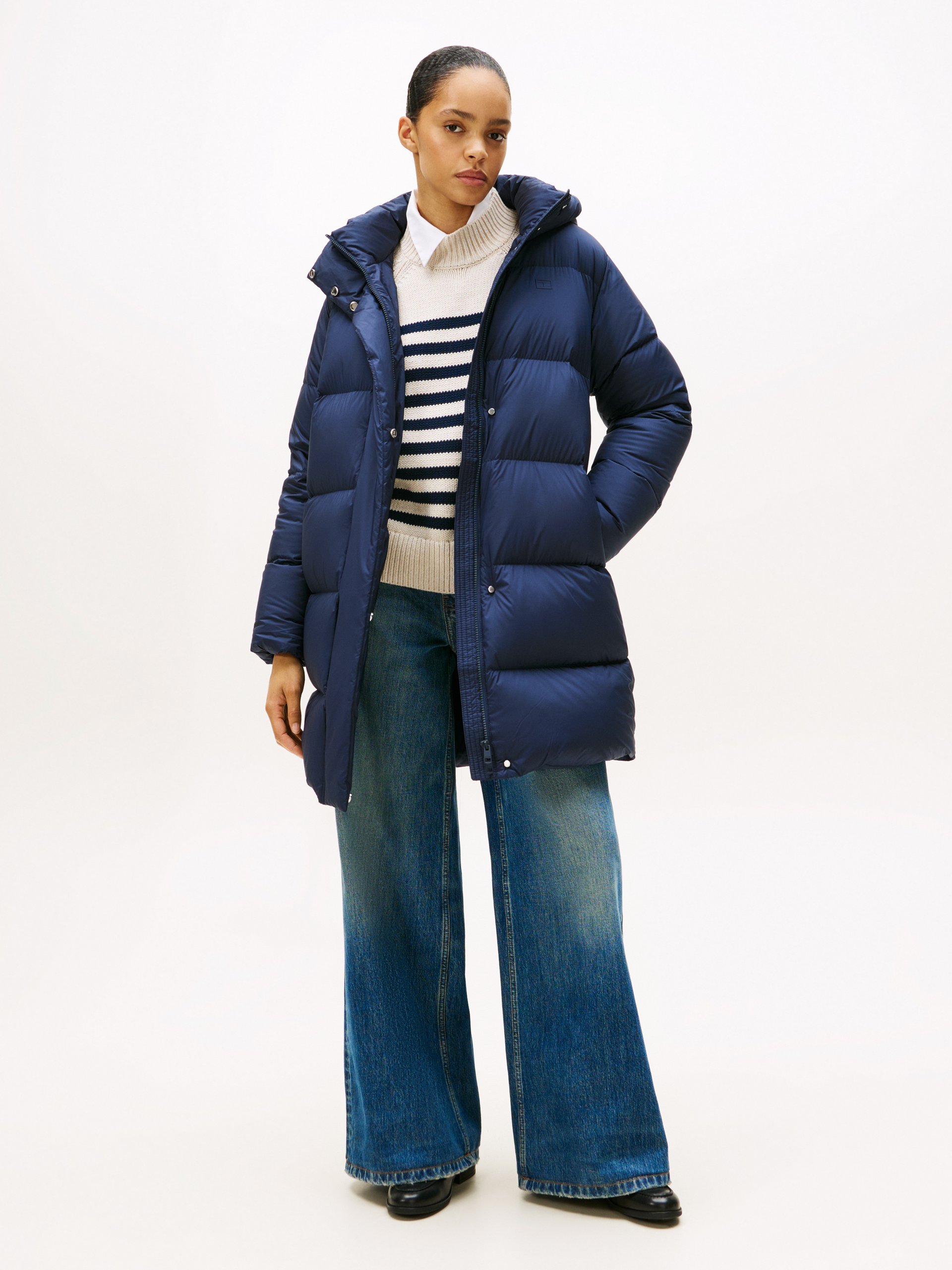 Tommy Hilfiger płaszcz puchowy Kobiety Sztuczne włókno niebieski