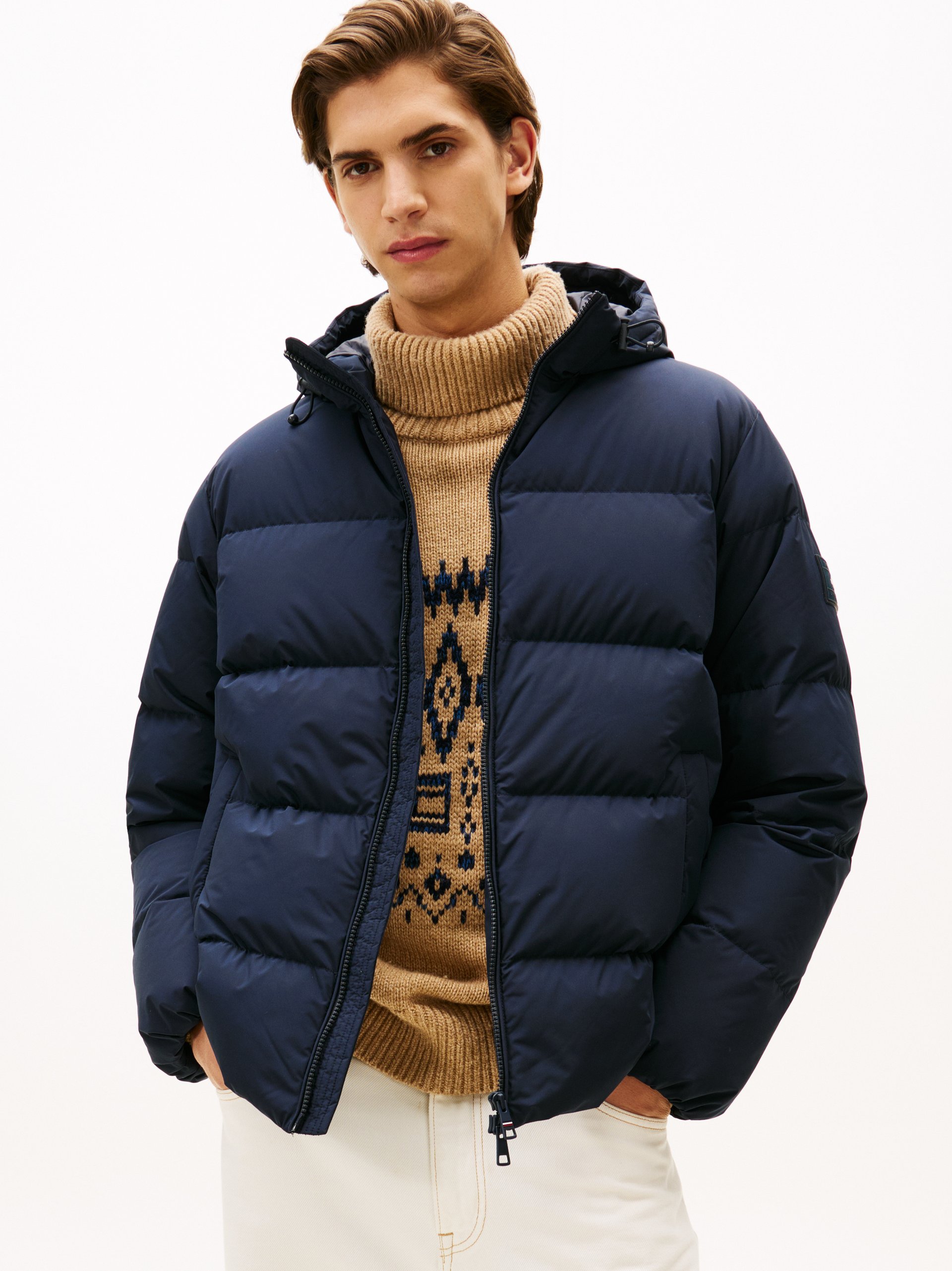 Tommy Hilfiger kurtka puchowa Mężczyźni Sztuczne włókno niebieski