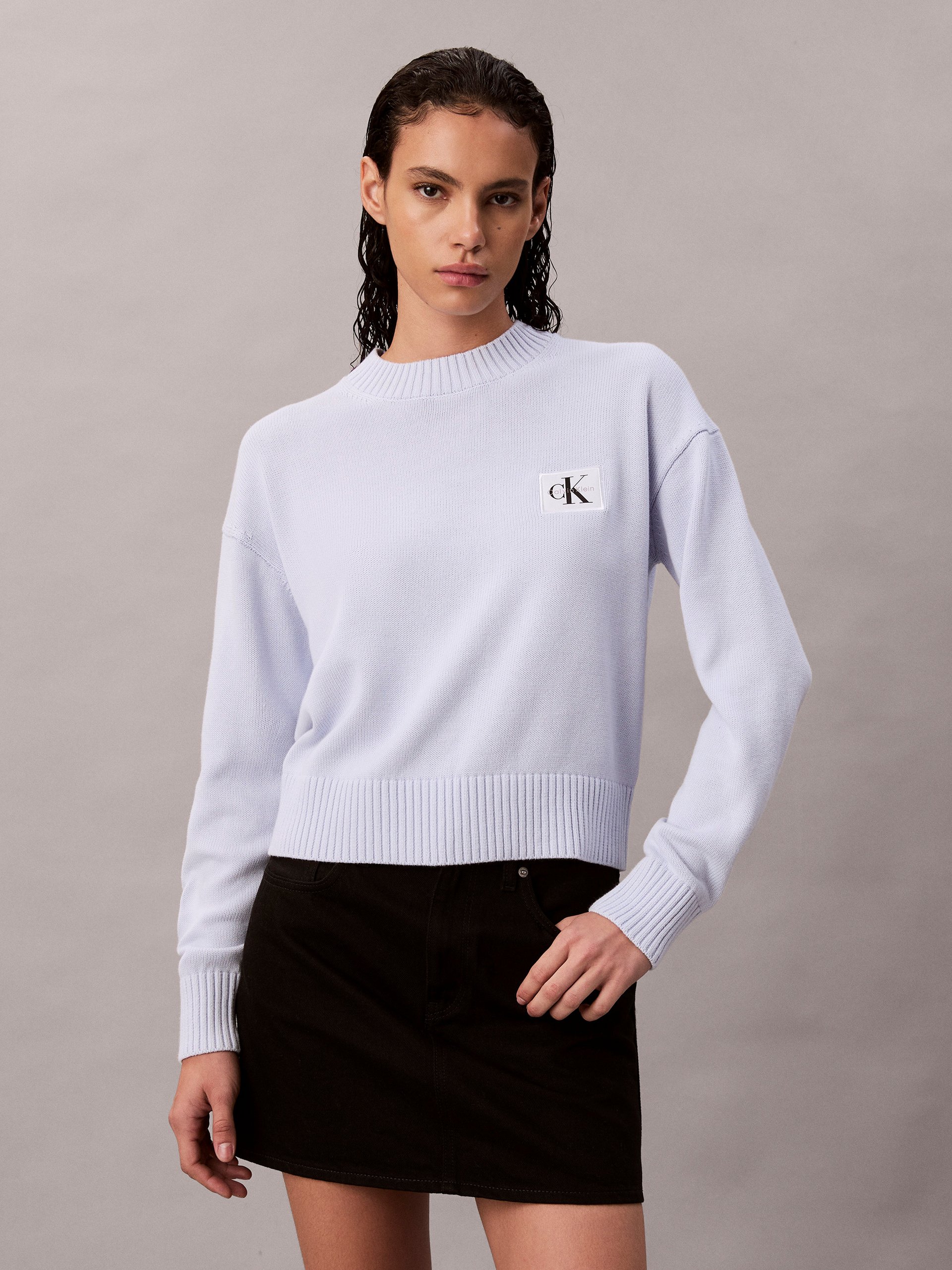 Calvin Klein Jeans Sweter z dzianiny Kobiety Bawełna niebieski