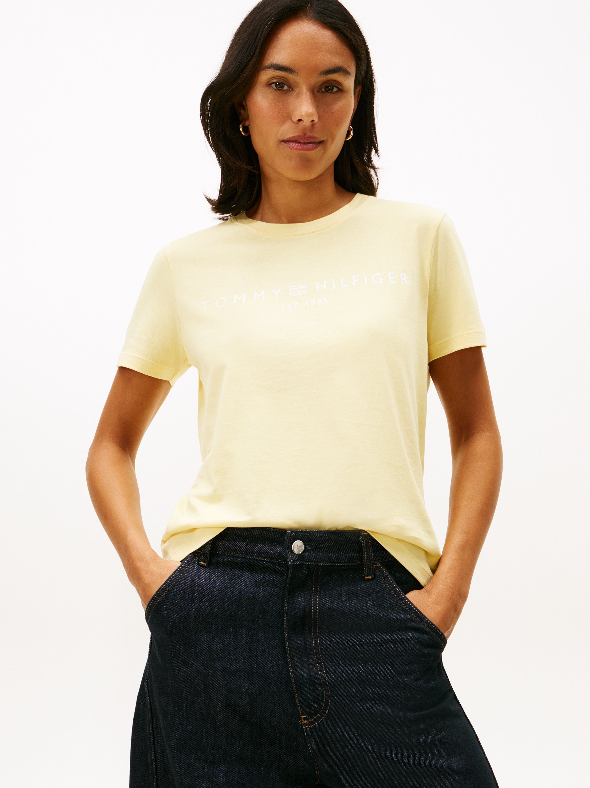 Tommy Hilfiger Koszulka Kobiety Bawełna żółty