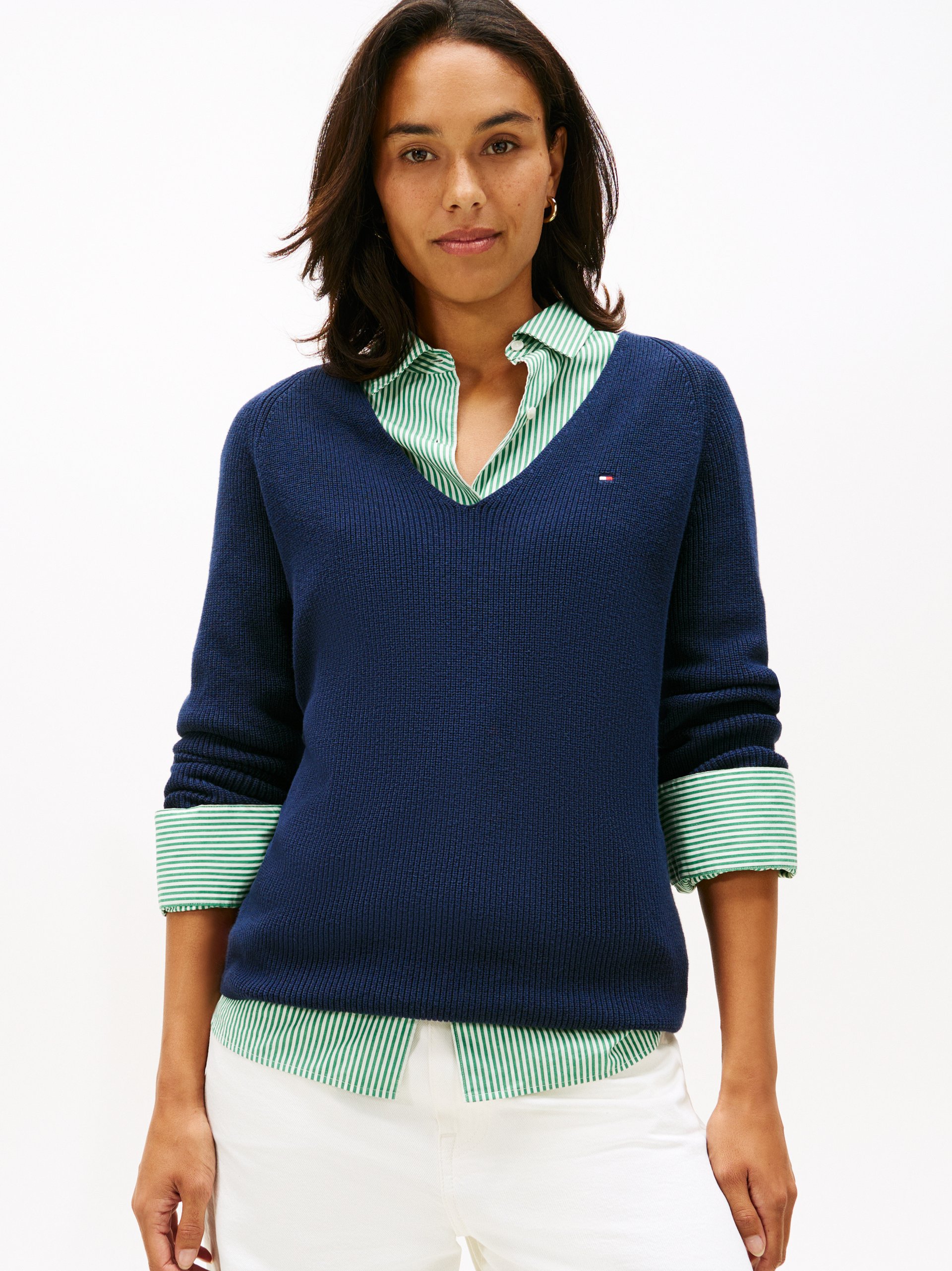 Tommy Hilfiger Sweter z dzianiny Kobiety Bawełna niebieski