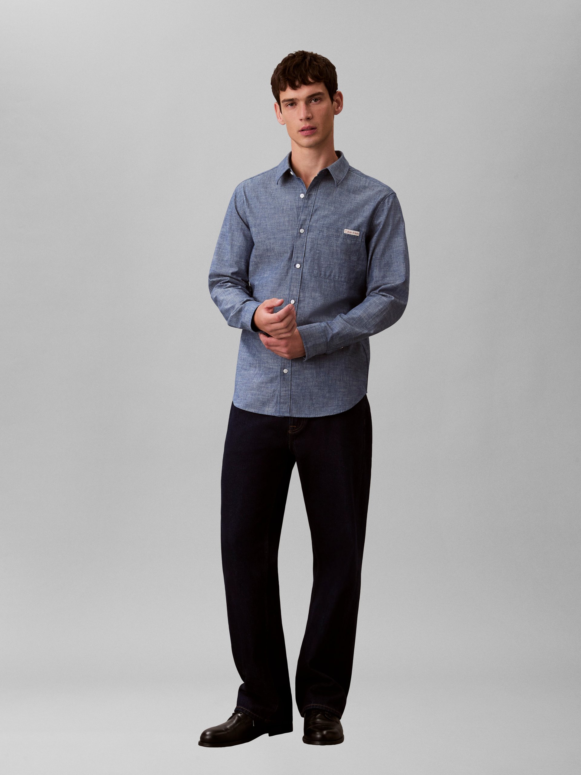 Calvin Klein Jeans koszula casual Mężczyźni Regular Fit Bawełna niebieski