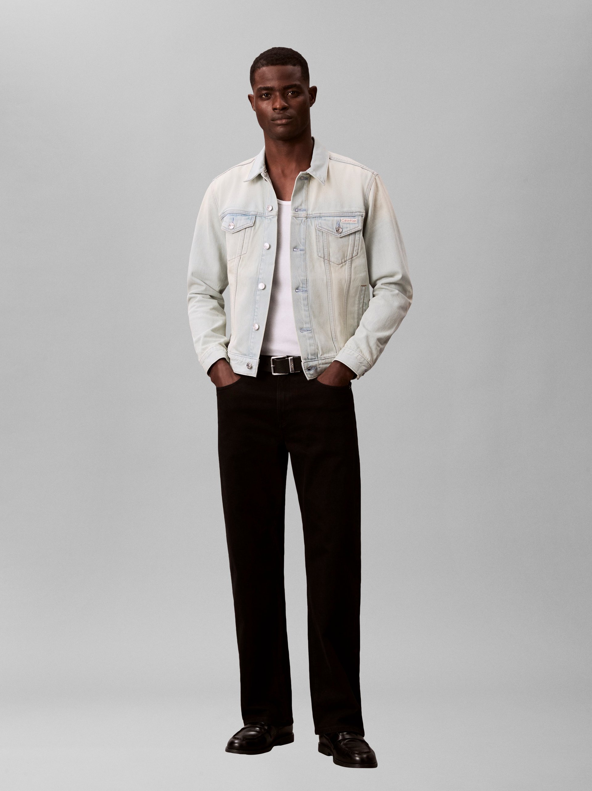 Calvin Klein Jeans kurtka dżinsowa Mężczyźni Bawełna niebieski