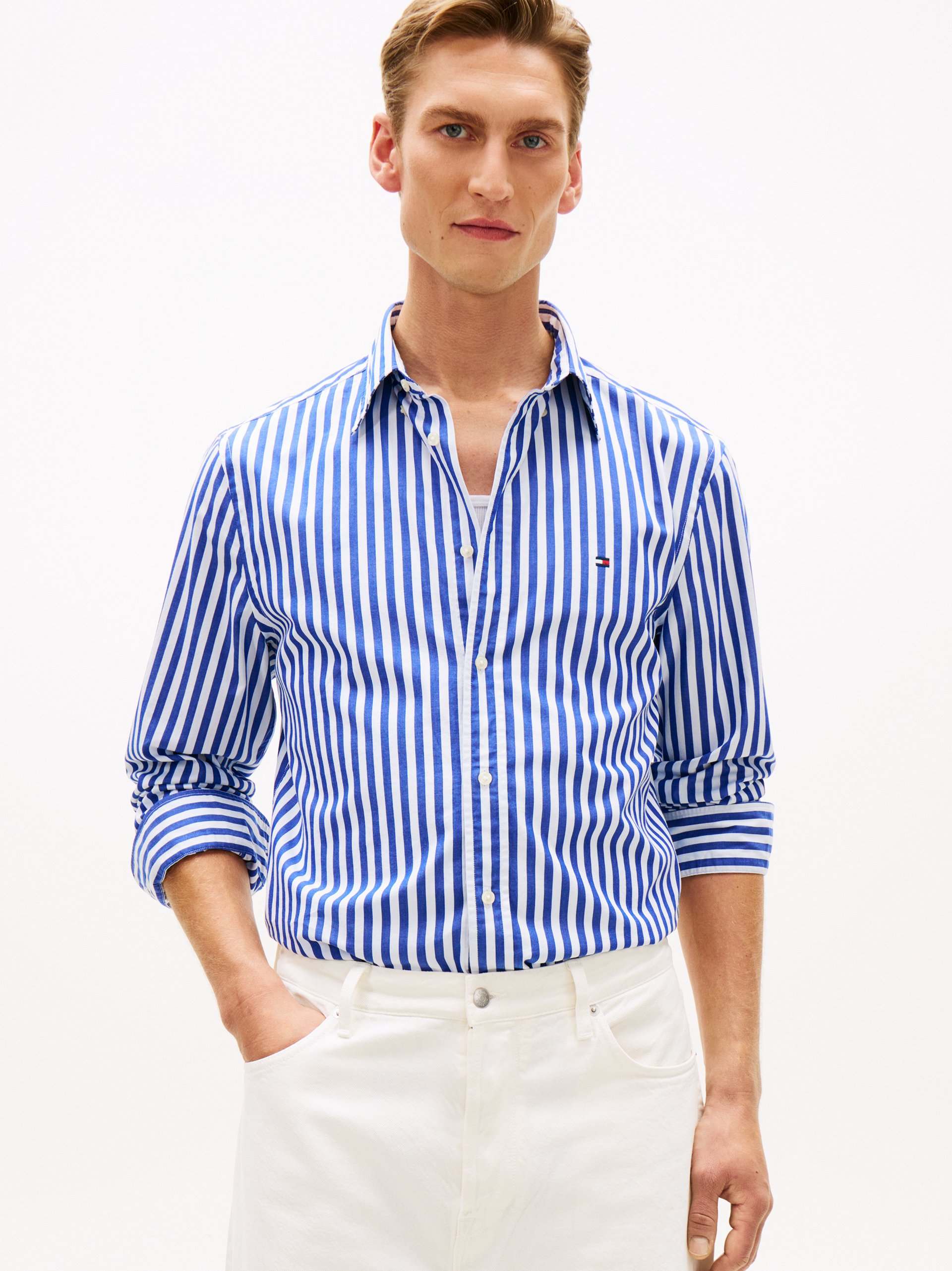 Tommy Hilfiger koszula casual Mężczyźni Regular Fit Bawełna niebieski|biały