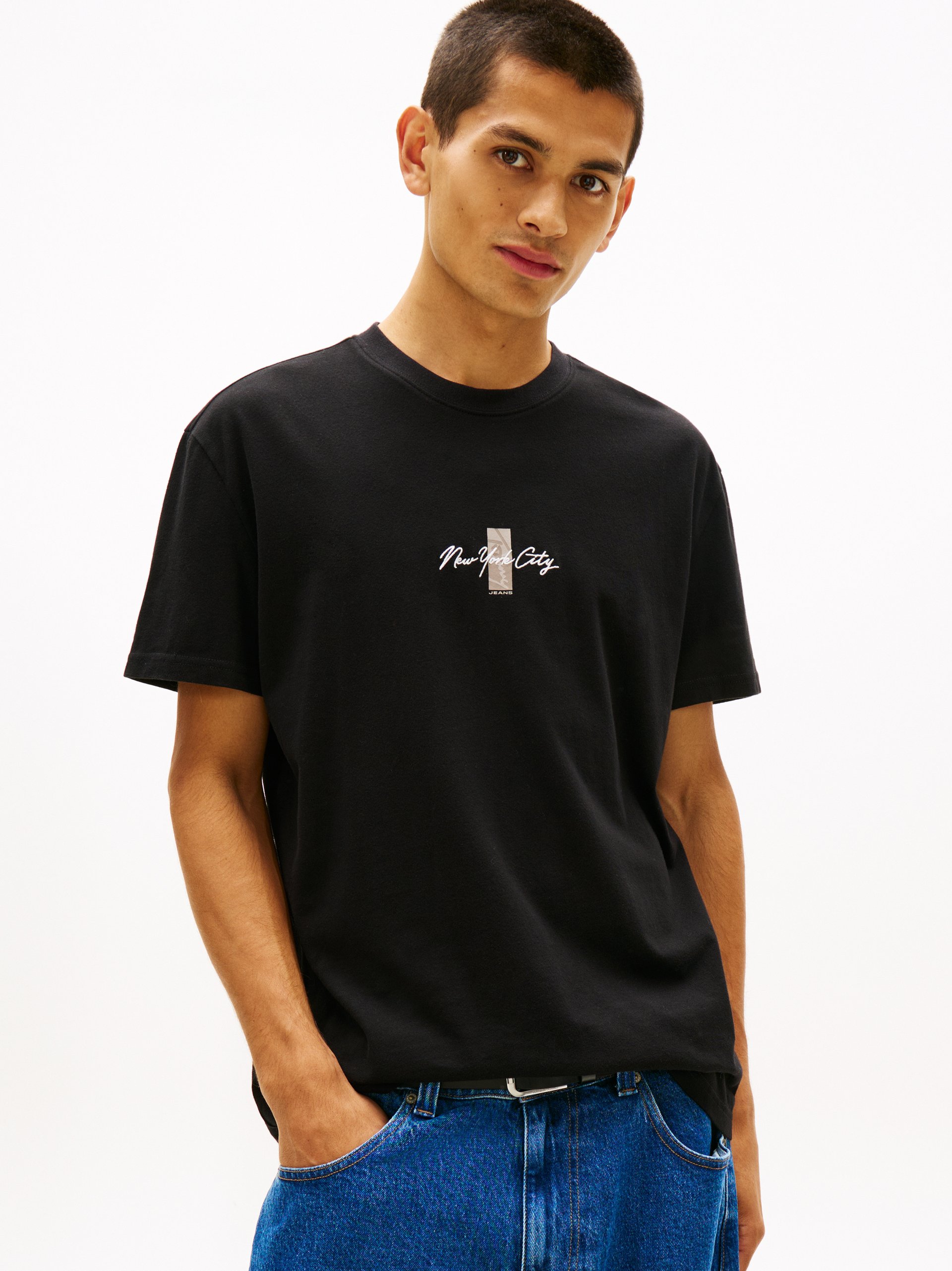 Tommy Jeans Koszulka Mężczyźni Bawełna czarny