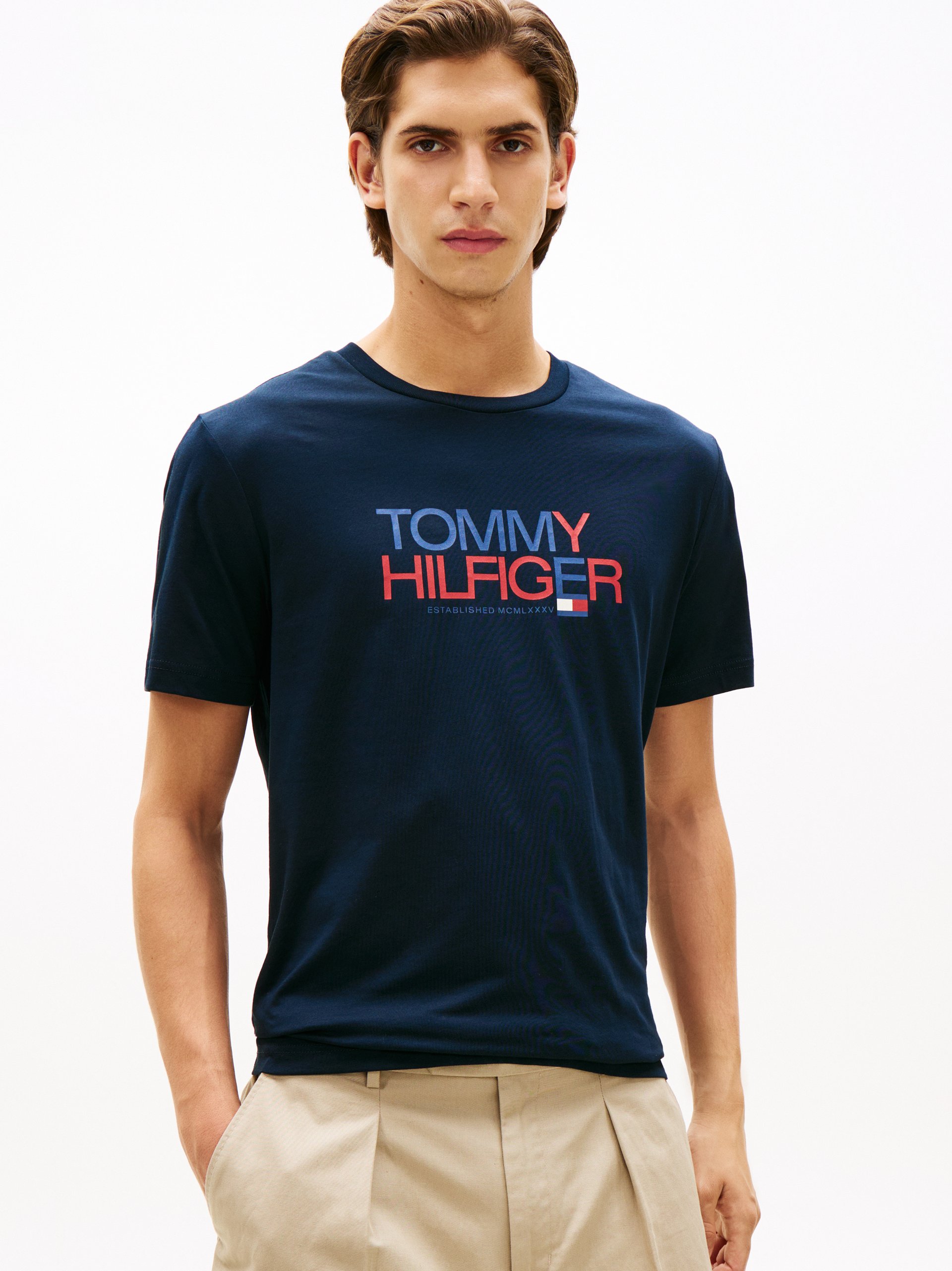 Tommy Hilfiger Koszulka Mężczyźni Bawełna niebieski|czerwony