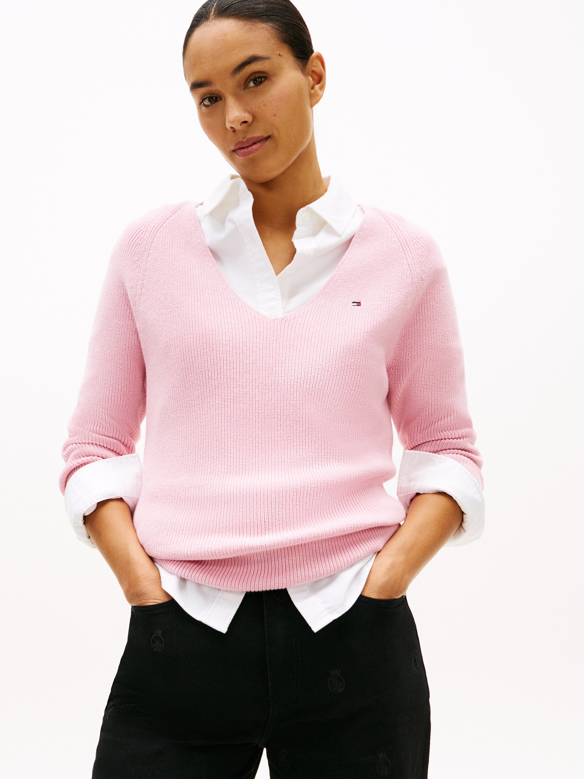 Tommy Hilfiger Sweter z dzianiny Kobiety Bawełna różowy