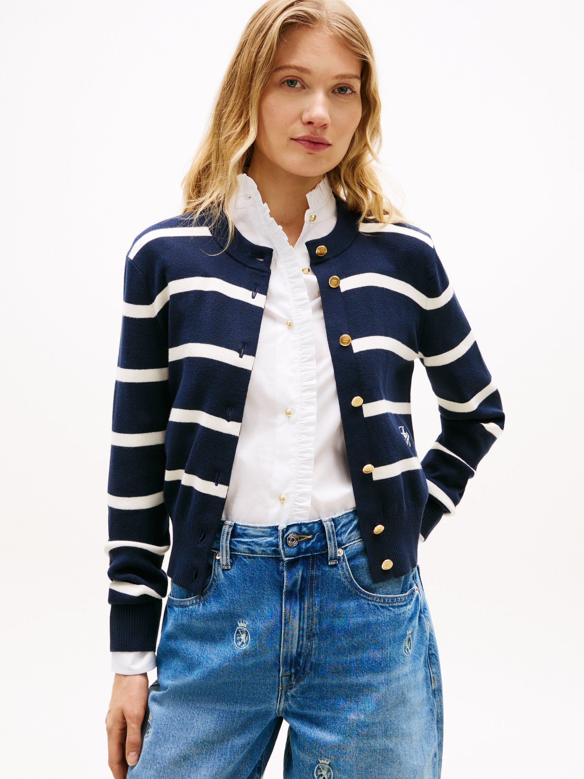 Tommy Hilfiger Kardigan Kobiety Bawełna niebieski