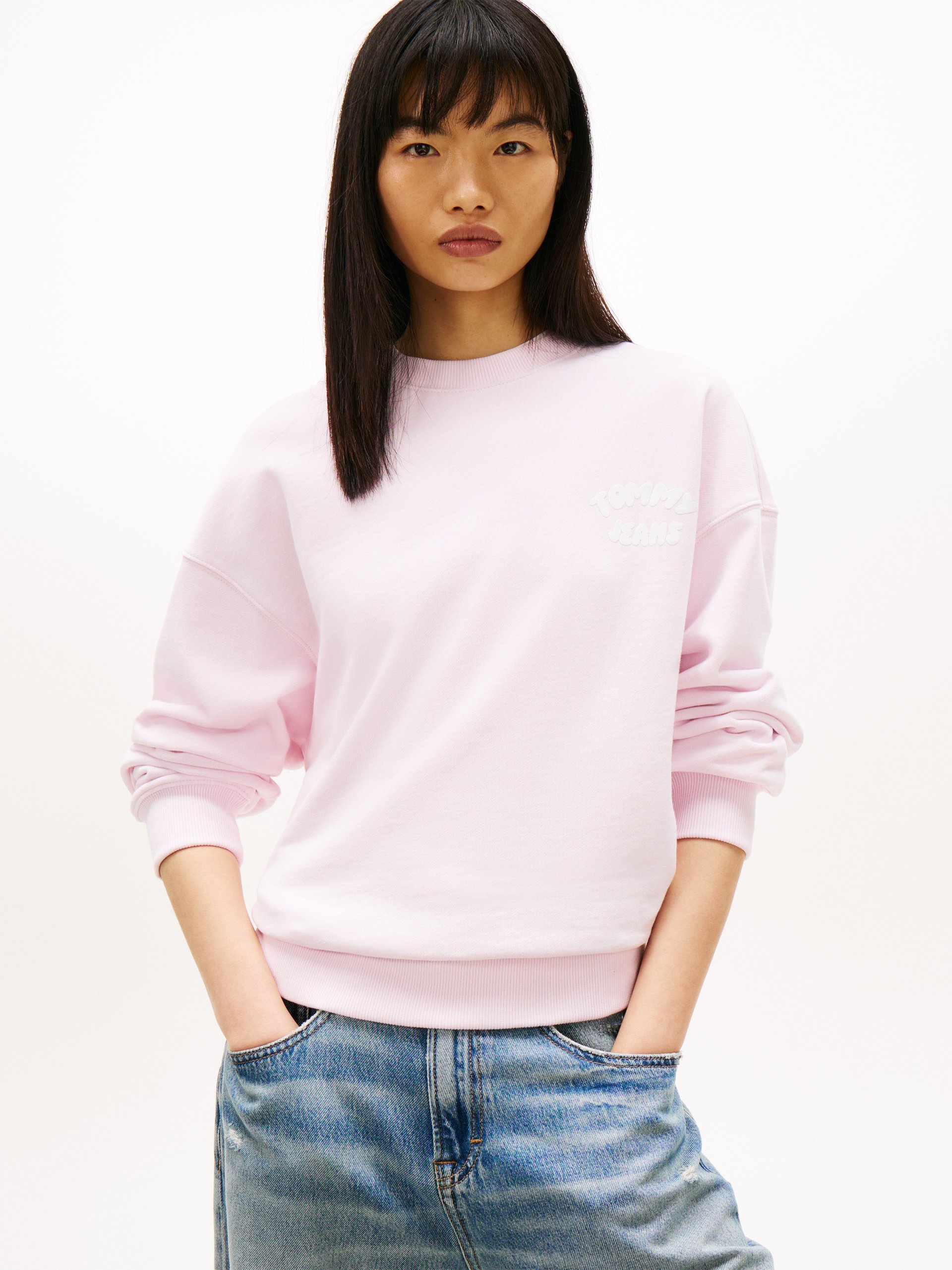 Tommy Jeans Bluza Kobiety Bawełna (100%) różowy
