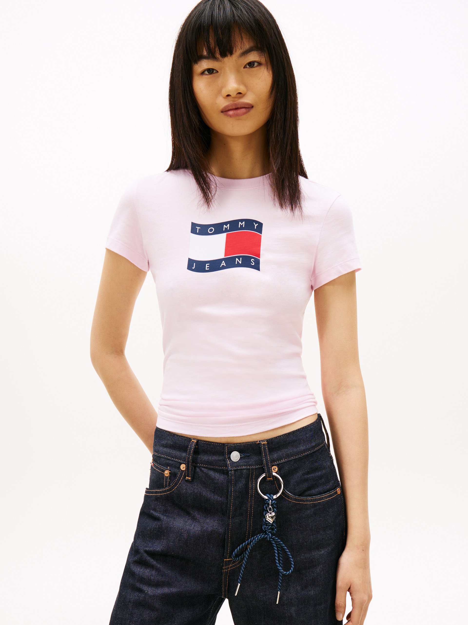 Tommy Jeans Koszulka Kobiety Bawełna (100%) różowy