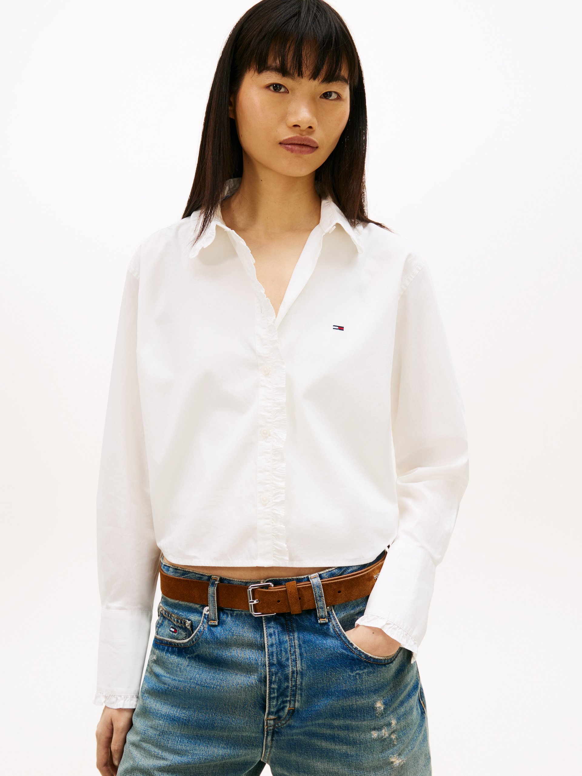 Tommy Jeans Bluzka Kobiety Bawełna biały