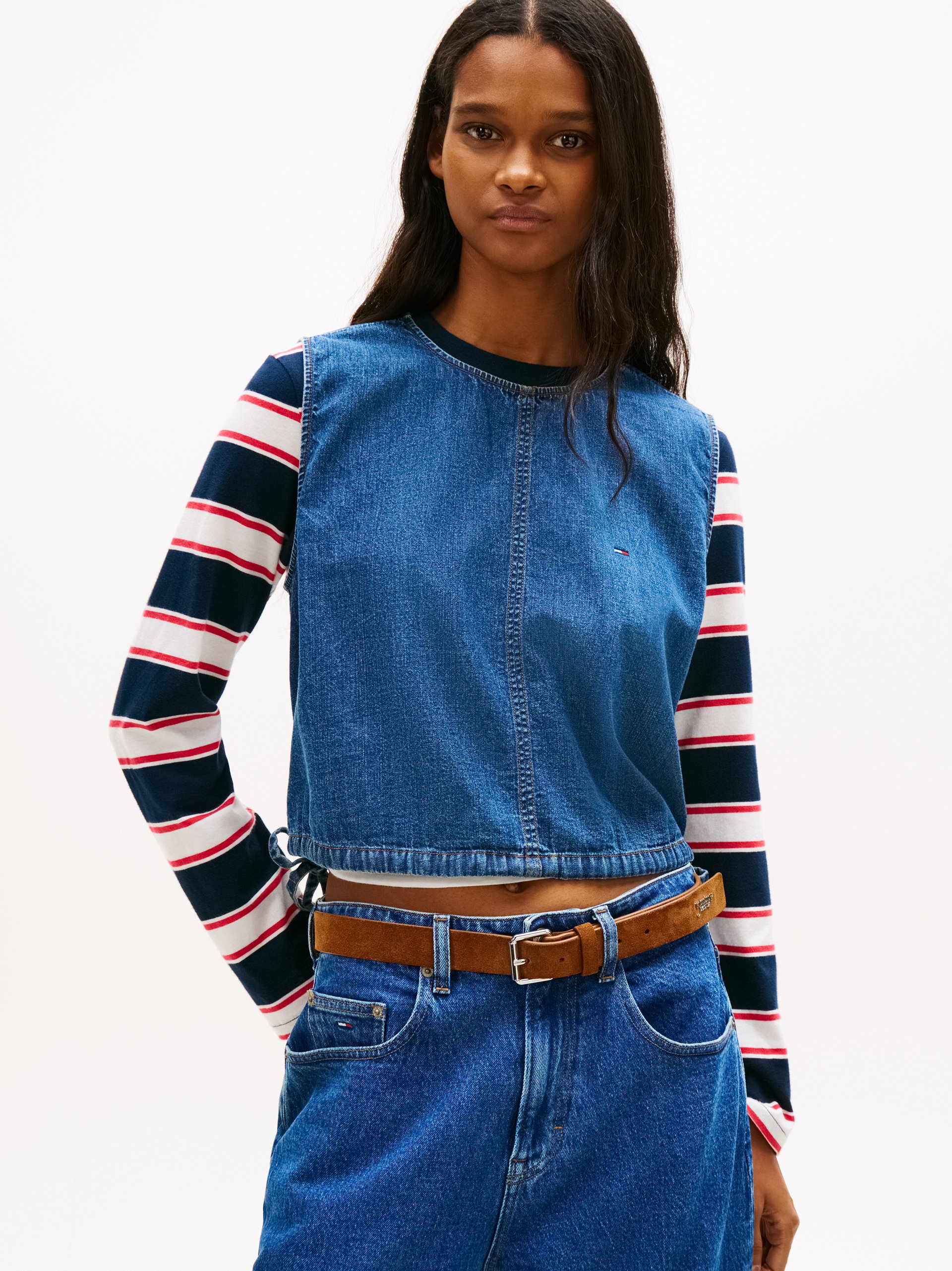 Tommy Jeans Bluzka dżinsowa Kobiety Bawełna (100%) niebieski