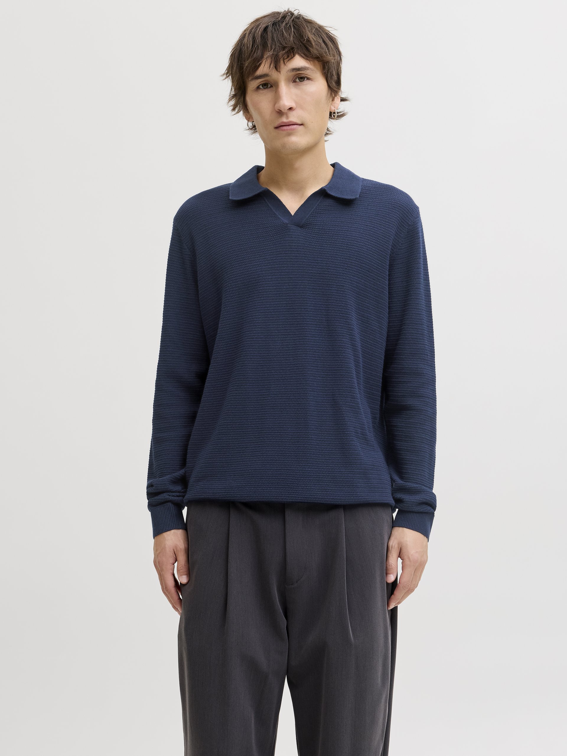Jack & Jones sweter z dzianiny - JPRbluriley Mężczyźni Bawełna niebieski