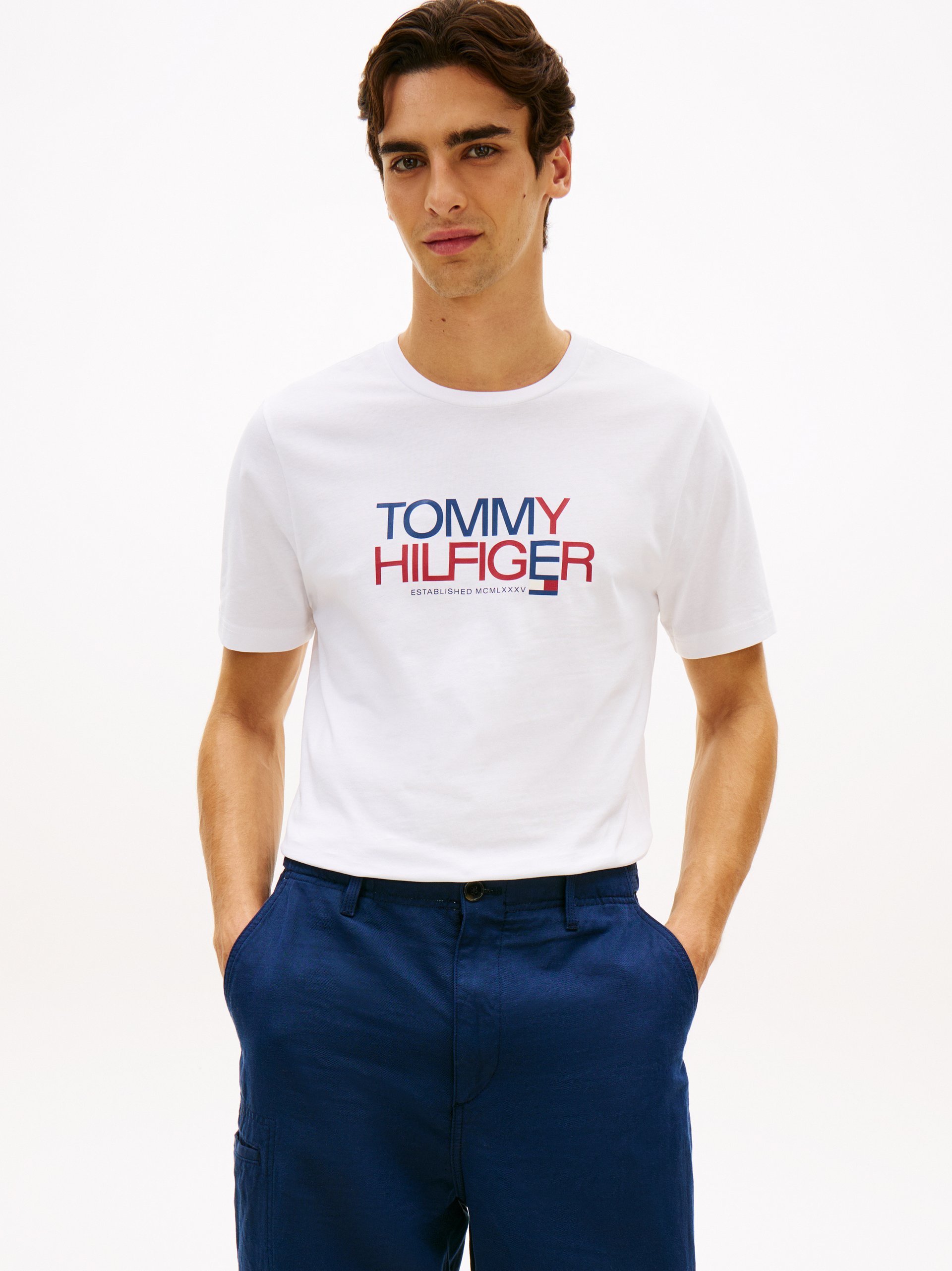 Tommy Hilfiger Koszulka Mężczyźni Bawełna biały|niebieski|czerwony