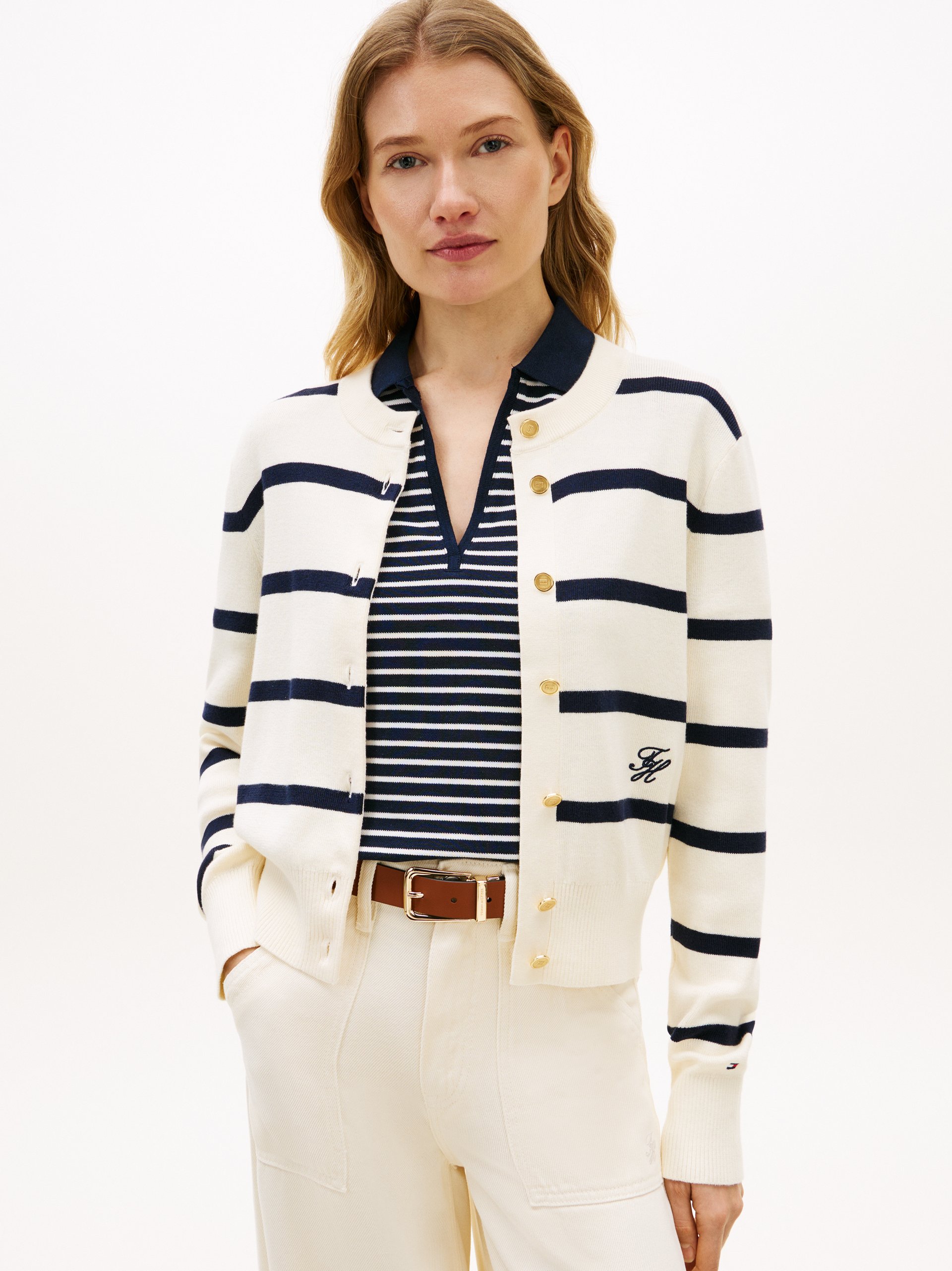 Tommy Hilfiger Kardigan Kobiety Bawełna biały