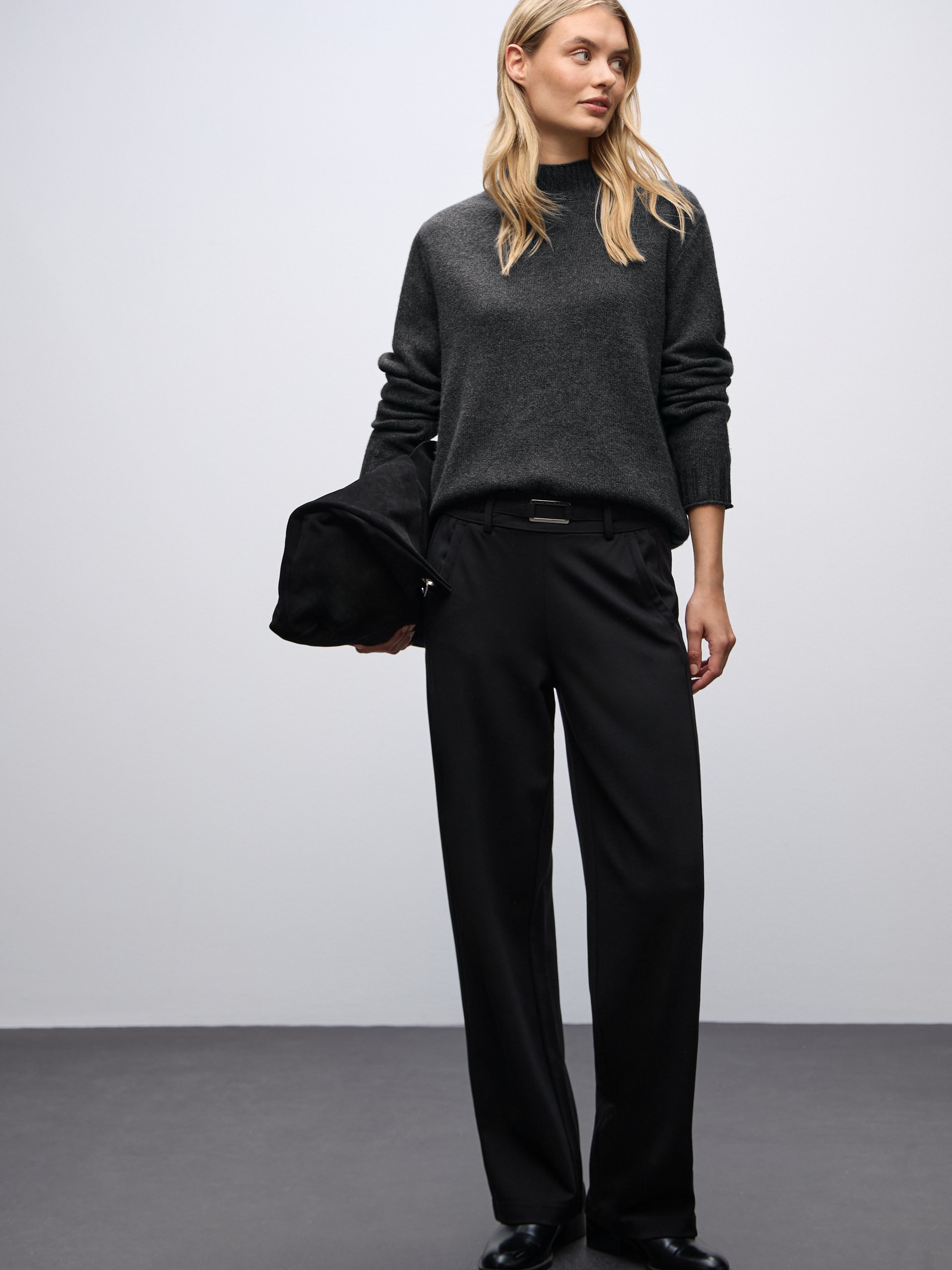 Street One Sweter z dzianiny Kobiety czarny|szary