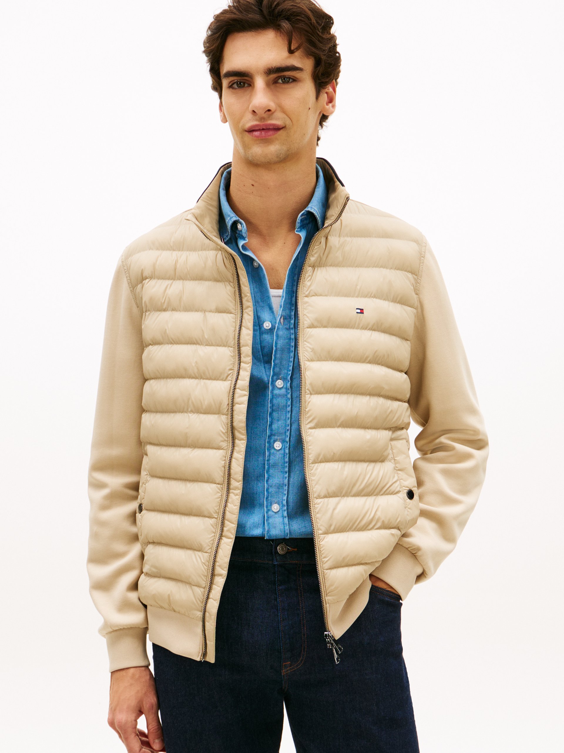 Tommy Hilfiger Pikowana kurtka Mężczyźni Bawełna beżowy