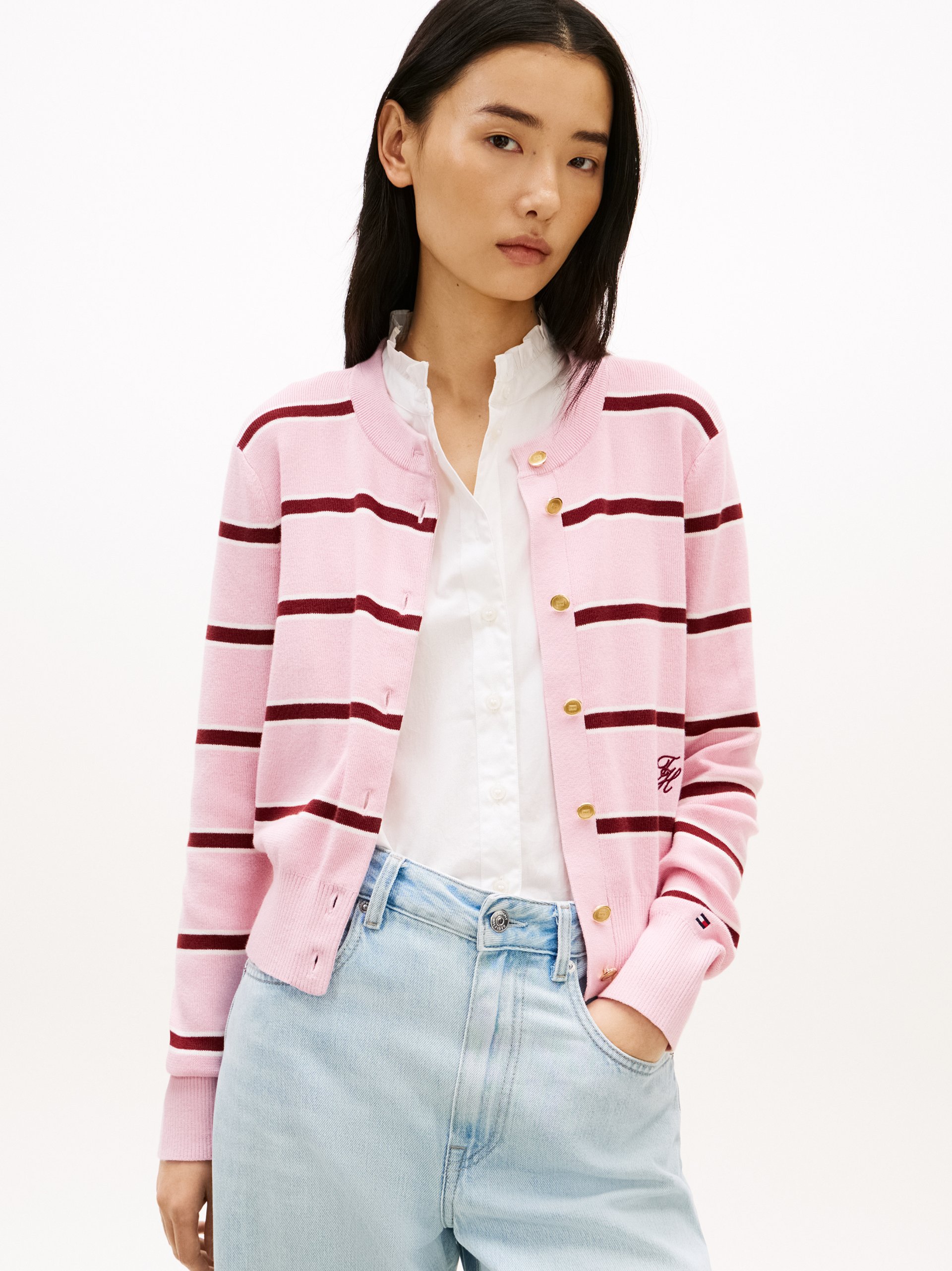 Tommy Hilfiger Kardigan Kobiety Bawełna różowy