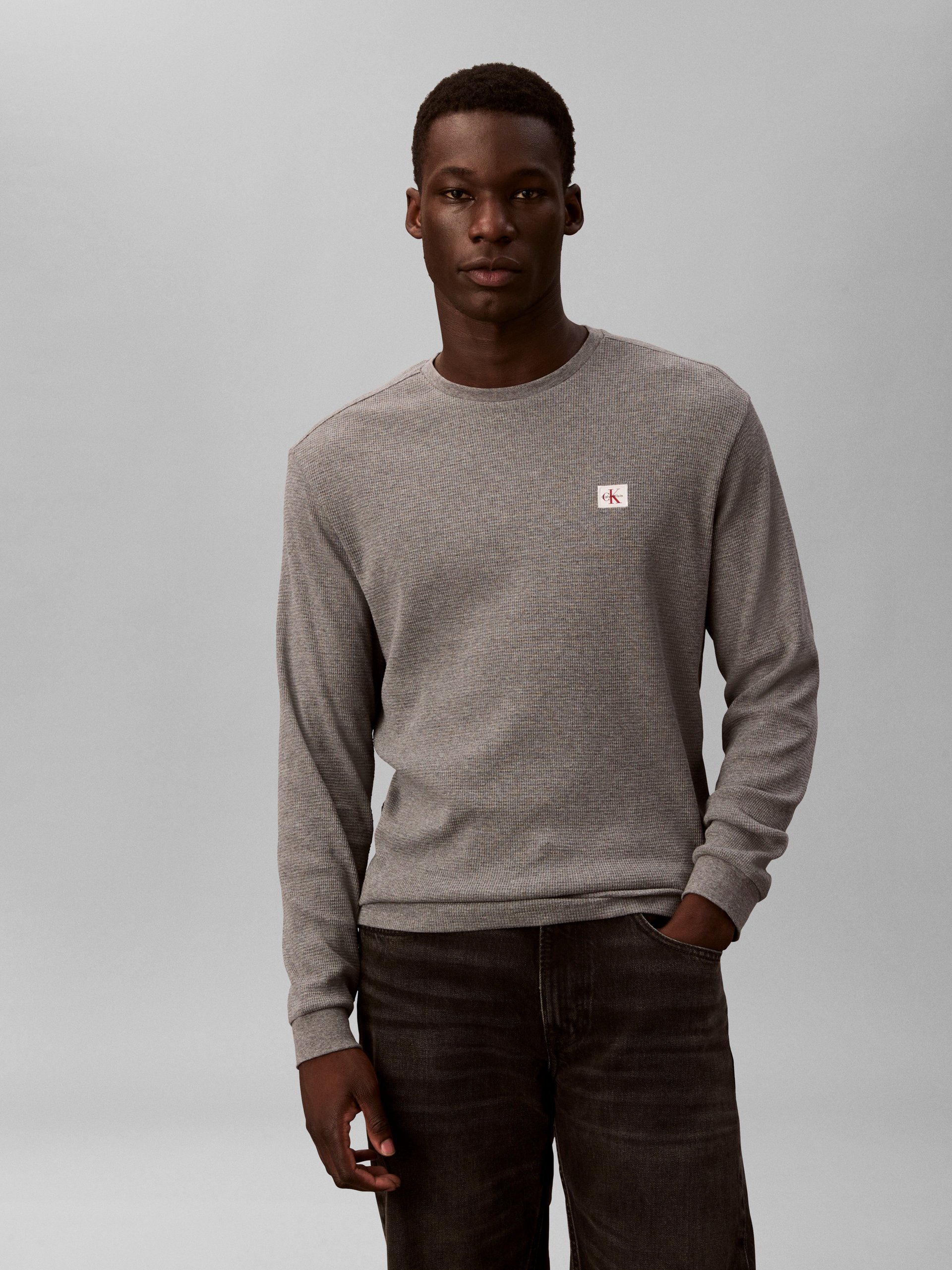 Calvin Klein Jeans koszula z długim rękawem Mężczyźni szary