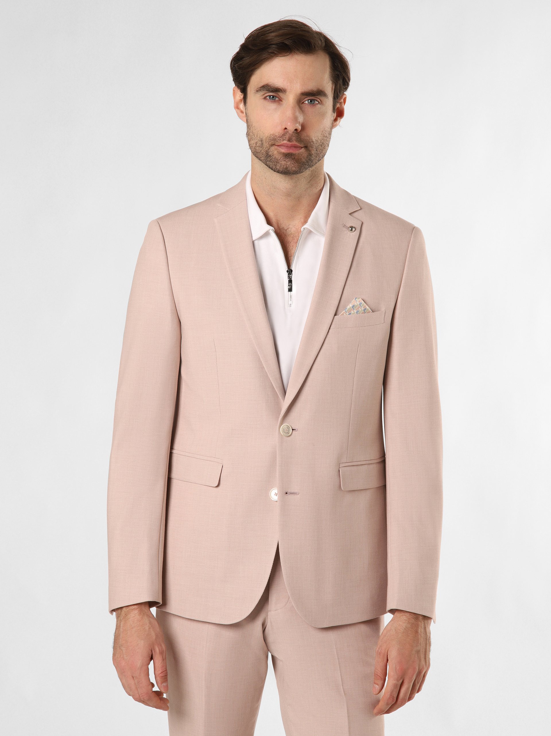 Finshley & Harding London kurtka modułowa - Brixdon Mężczyźni Slim Fit Sztuczne włókno różowy