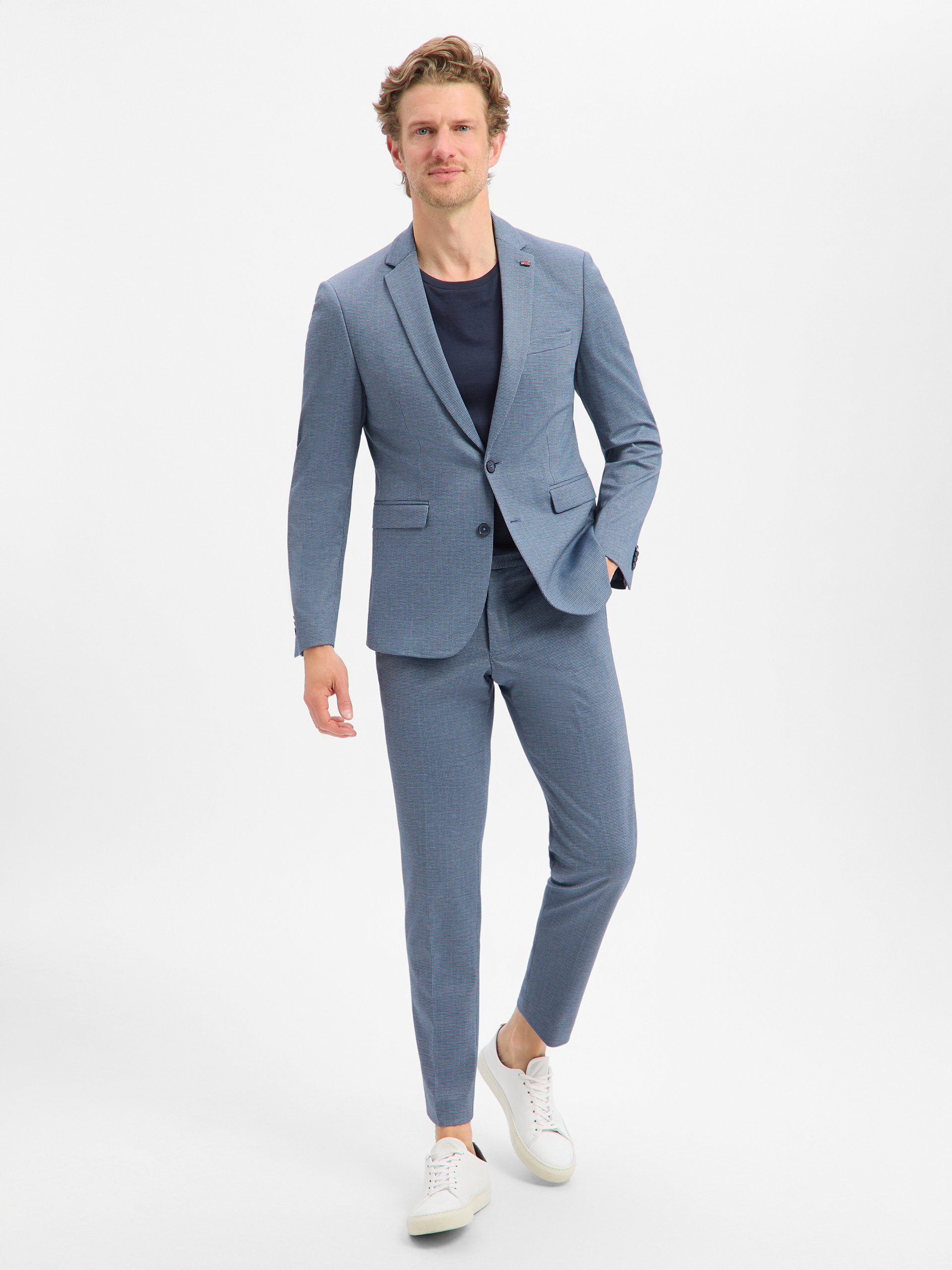 Finshley & Harding London Garnitur - Brixdon-Hoxdon Mężczyźni Slim Fit niebieski|szary