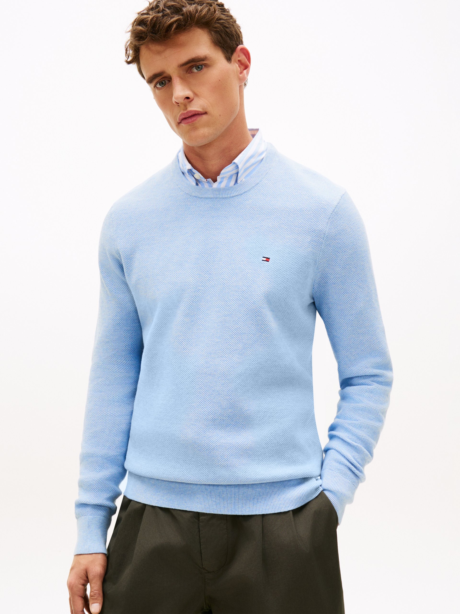 Tommy Hilfiger sweter Mężczyźni Bawełna niebieski