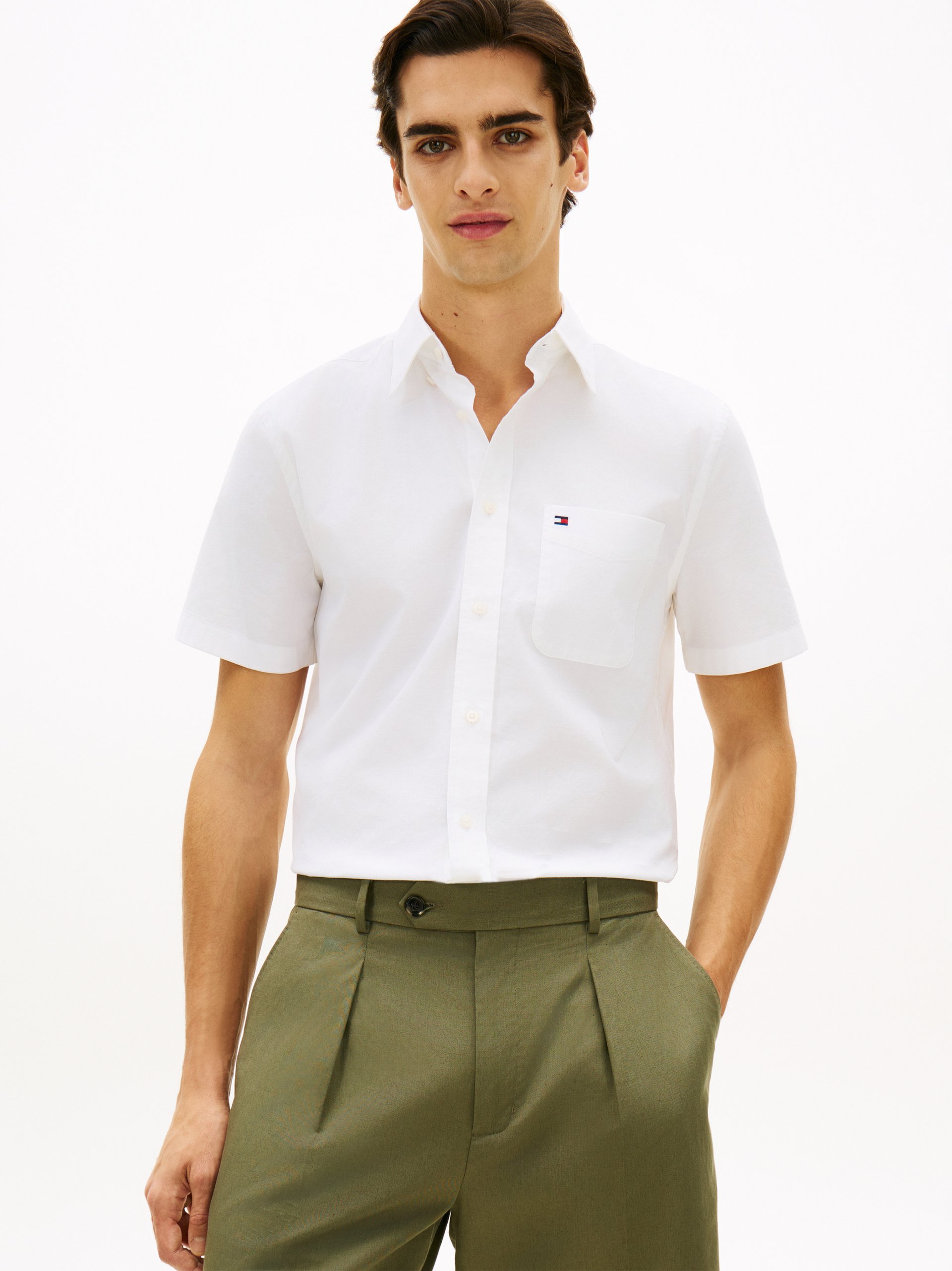 Tommy Hilfiger koszulka rekreacyjna z krótkim rękawem Mężczyźni Regular Fit Bawełna biały