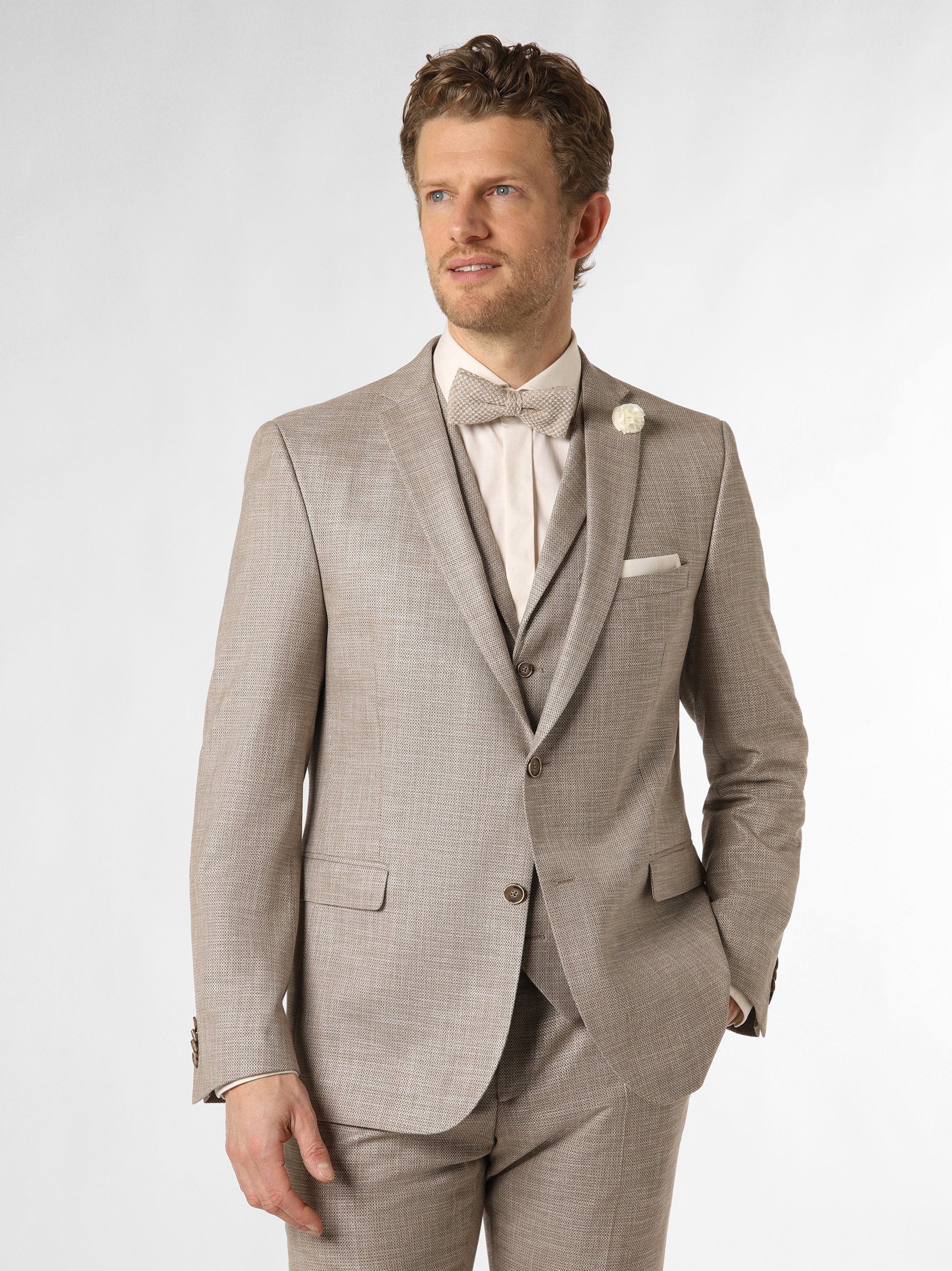 Finshley & Harding kurtka modułowa - Steven Mężczyźni Modern Fit wiskoza beżowy