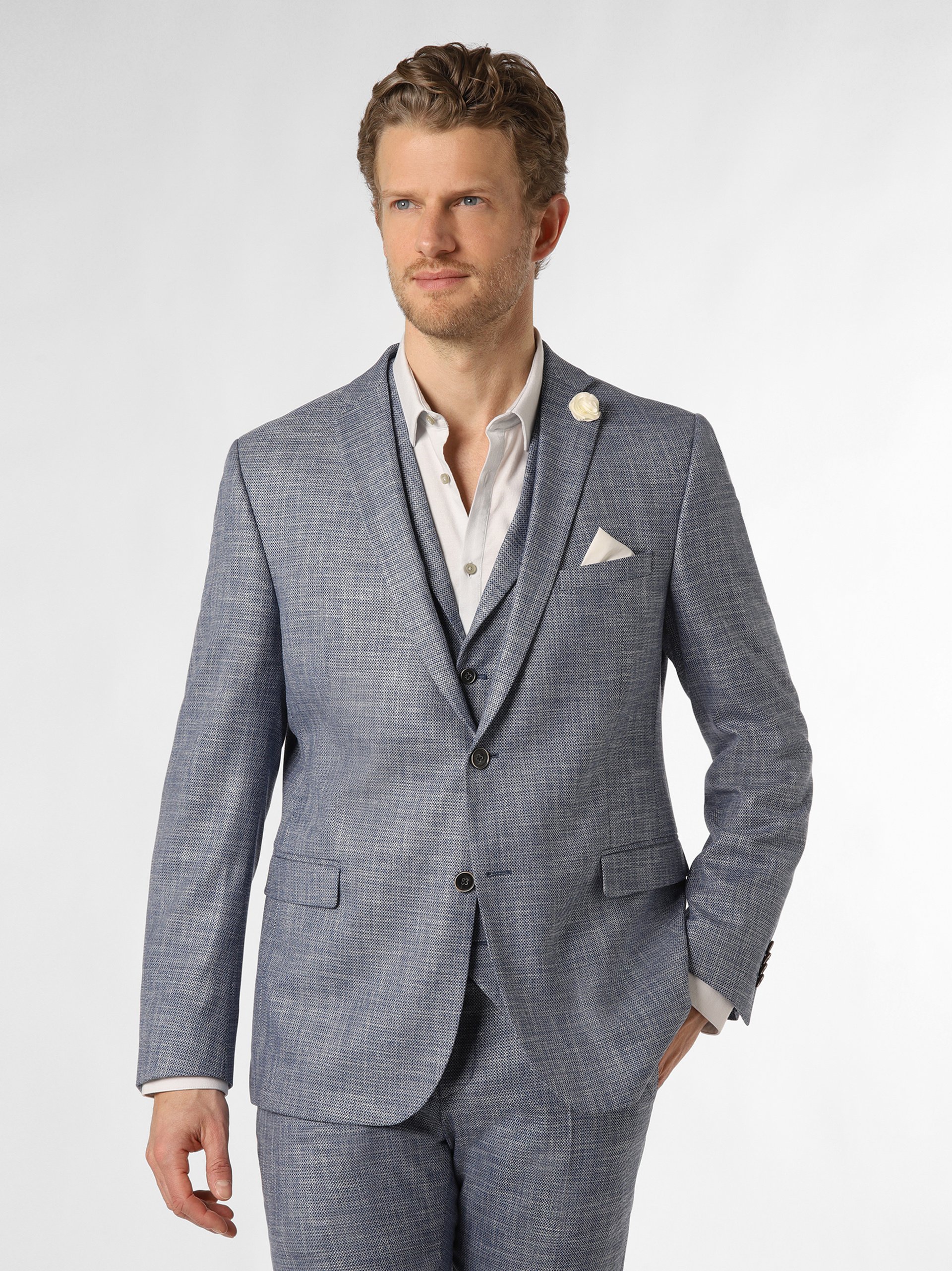 Finshley & Harding kurtka modułowa - Steven Mężczyźni Modern Fit wiskoza niebieski