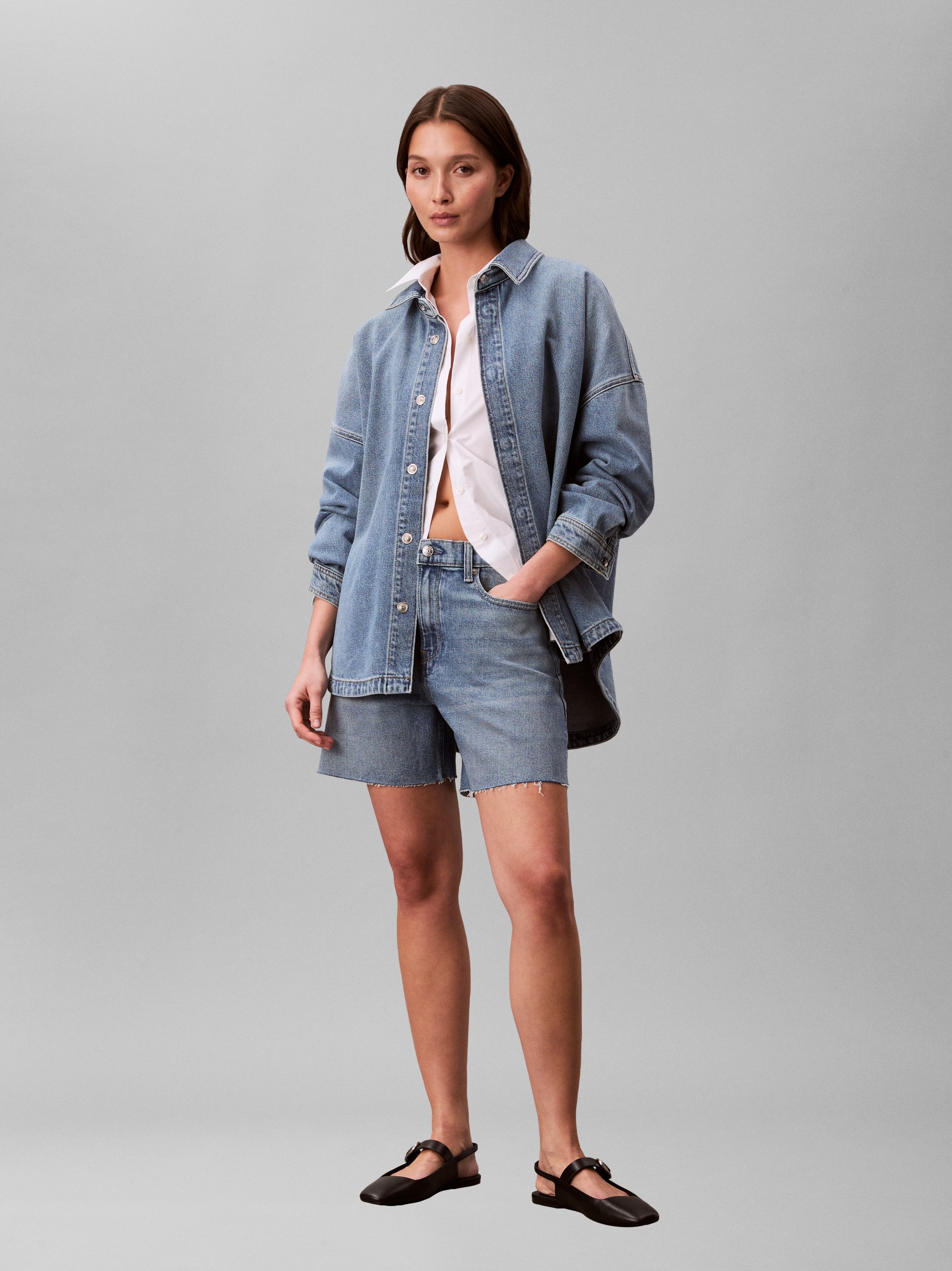 Calvin Klein Jeans bluzka dżinsowa Kobiety Bawełna niebieski