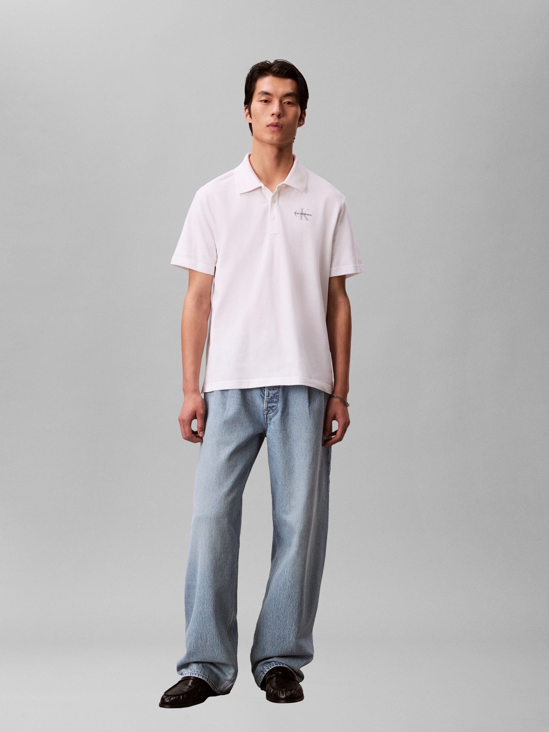Calvin Klein Jeans koszulka polo Mężczyźni Bawełna biały