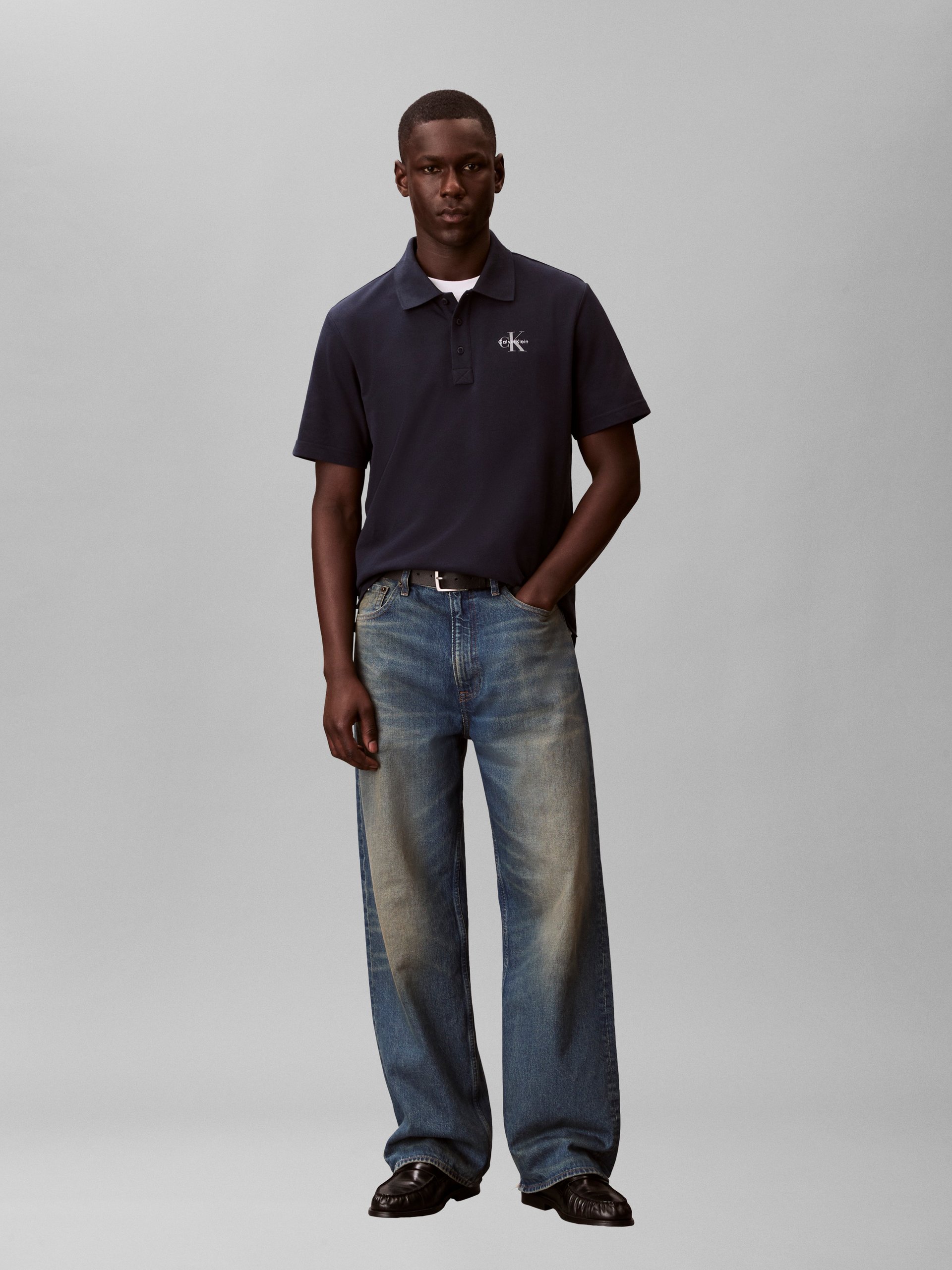 Calvin Klein Jeans koszulka polo Mężczyźni Bawełna niebieski