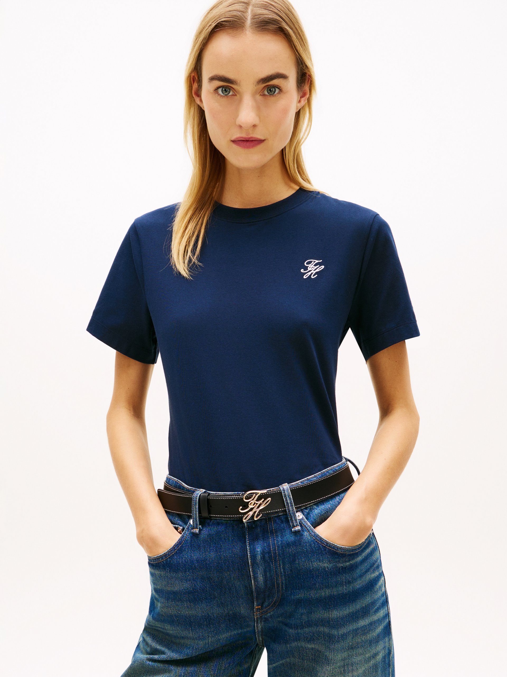 Tommy Hilfiger Koszulka Kobiety Bawełna niebieski