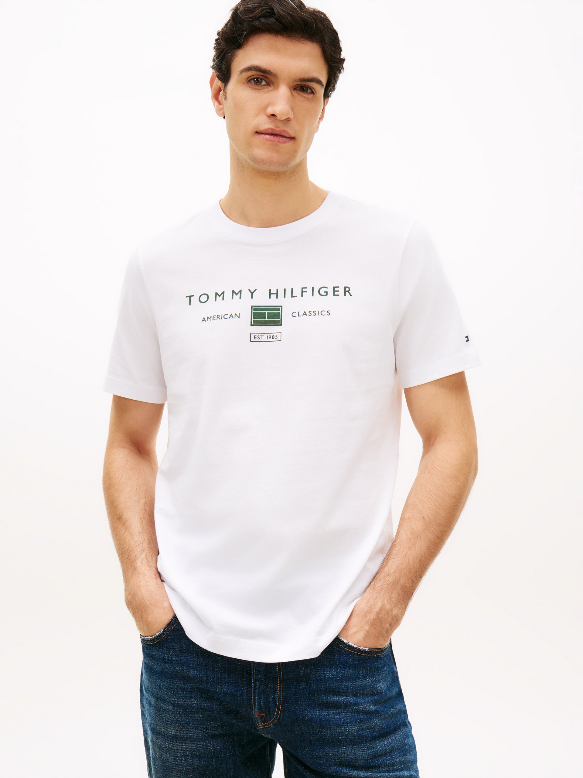 Tommy Hilfiger Koszulka Mężczyźni Bawełna biały