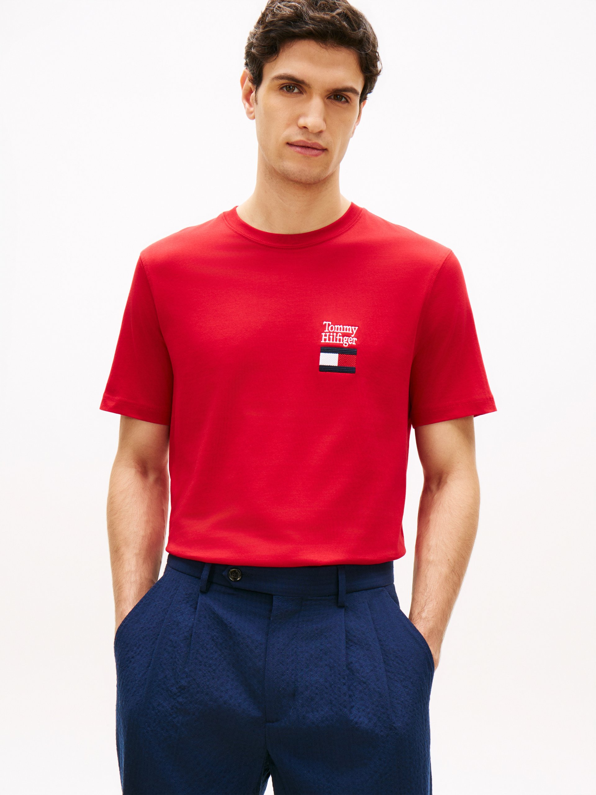 Tommy Hilfiger Koszulka Mężczyźni Bawełna czerwony