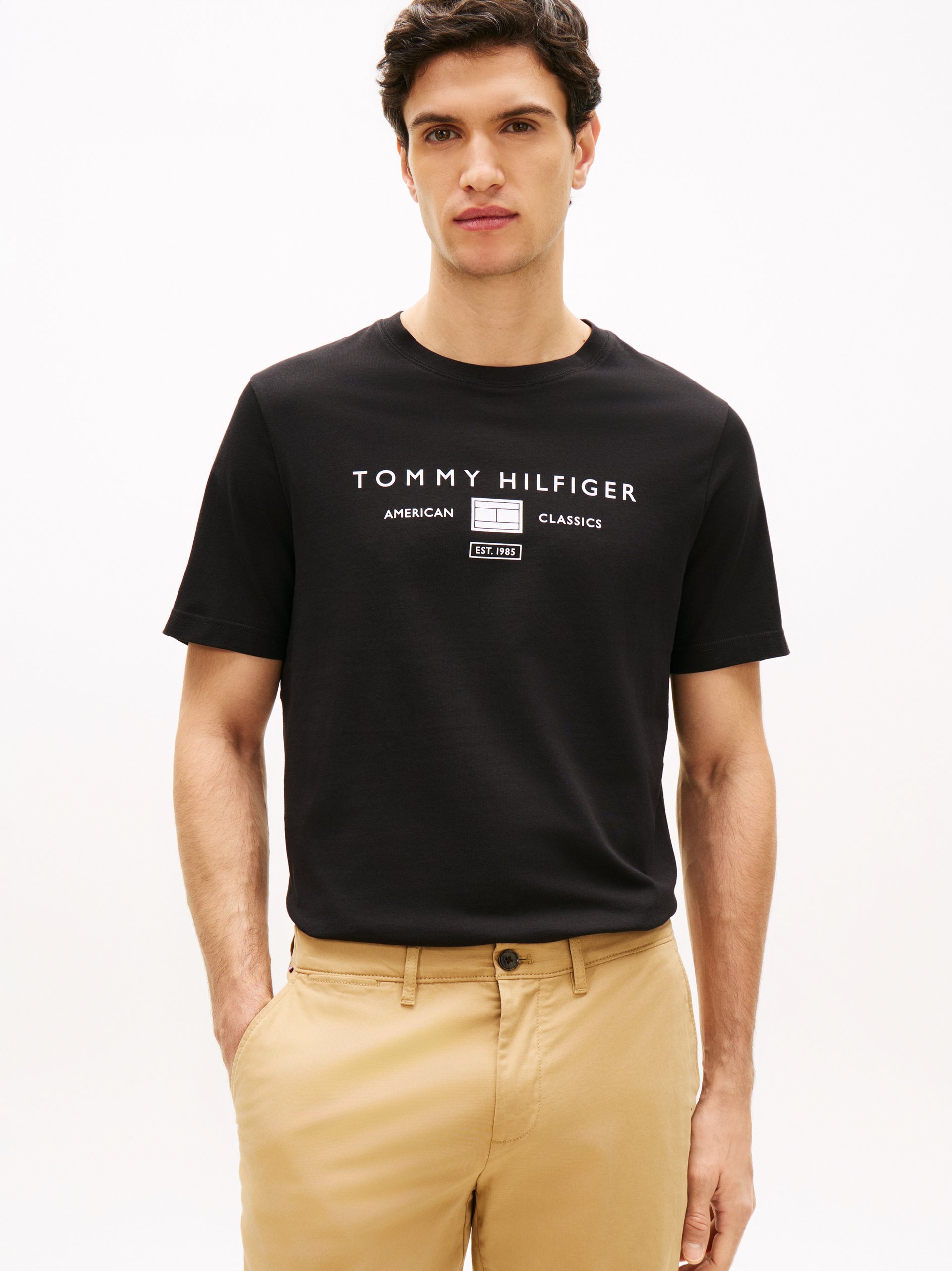 Tommy Hilfiger Koszulka Mężczyźni Bawełna czarny